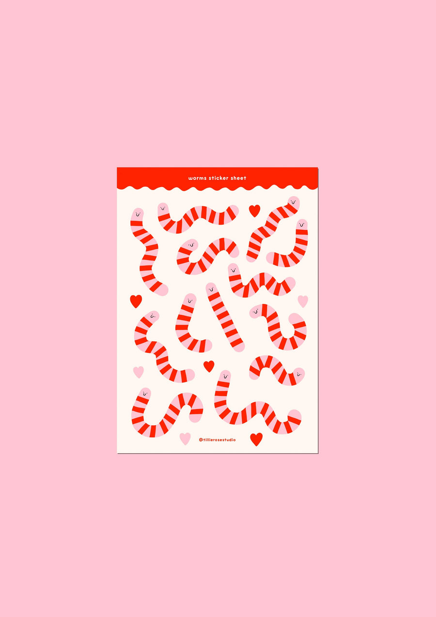 Worms Sticker Sheet