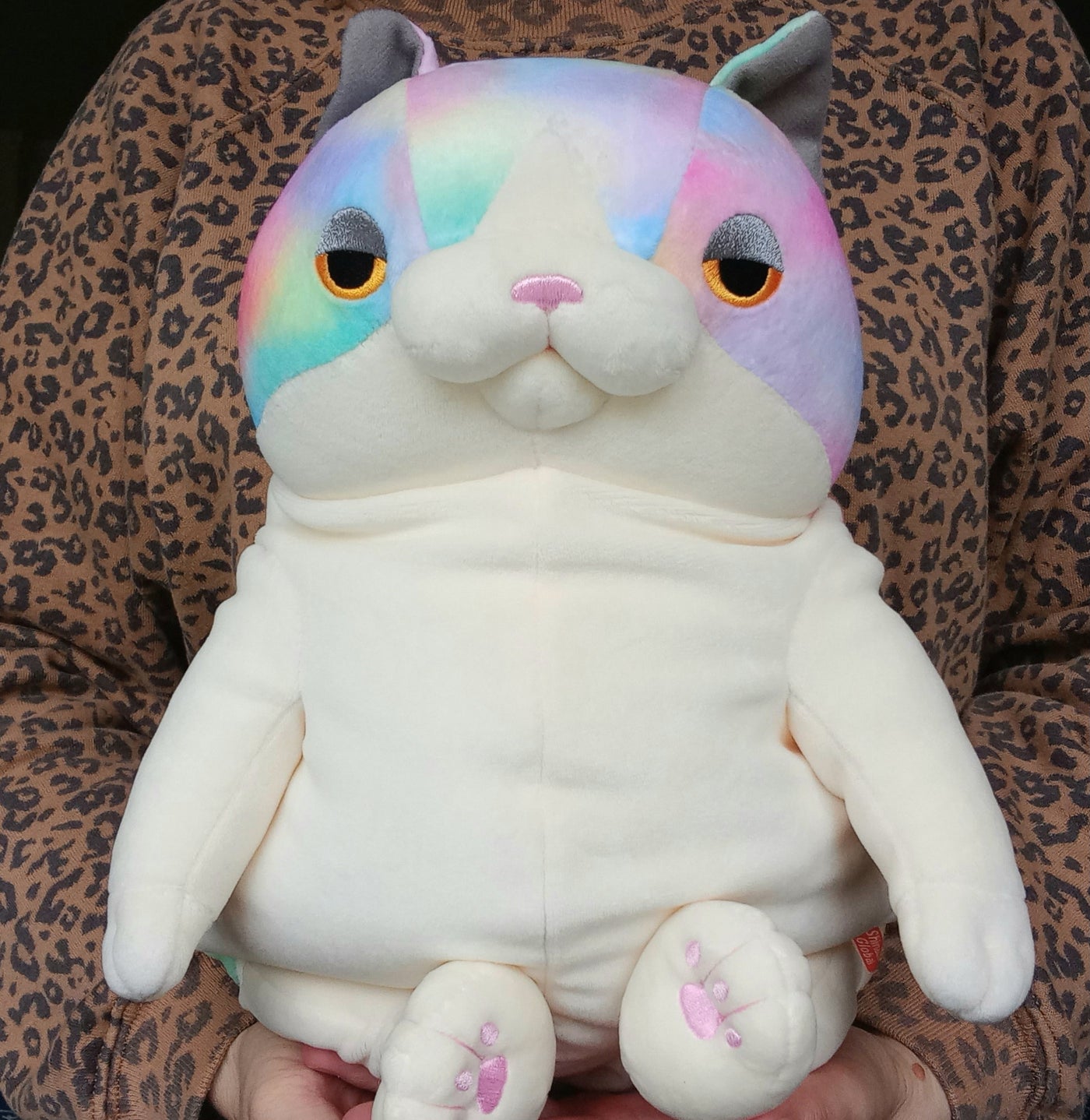 Large Rainbow Mochi Cat (42 cm)