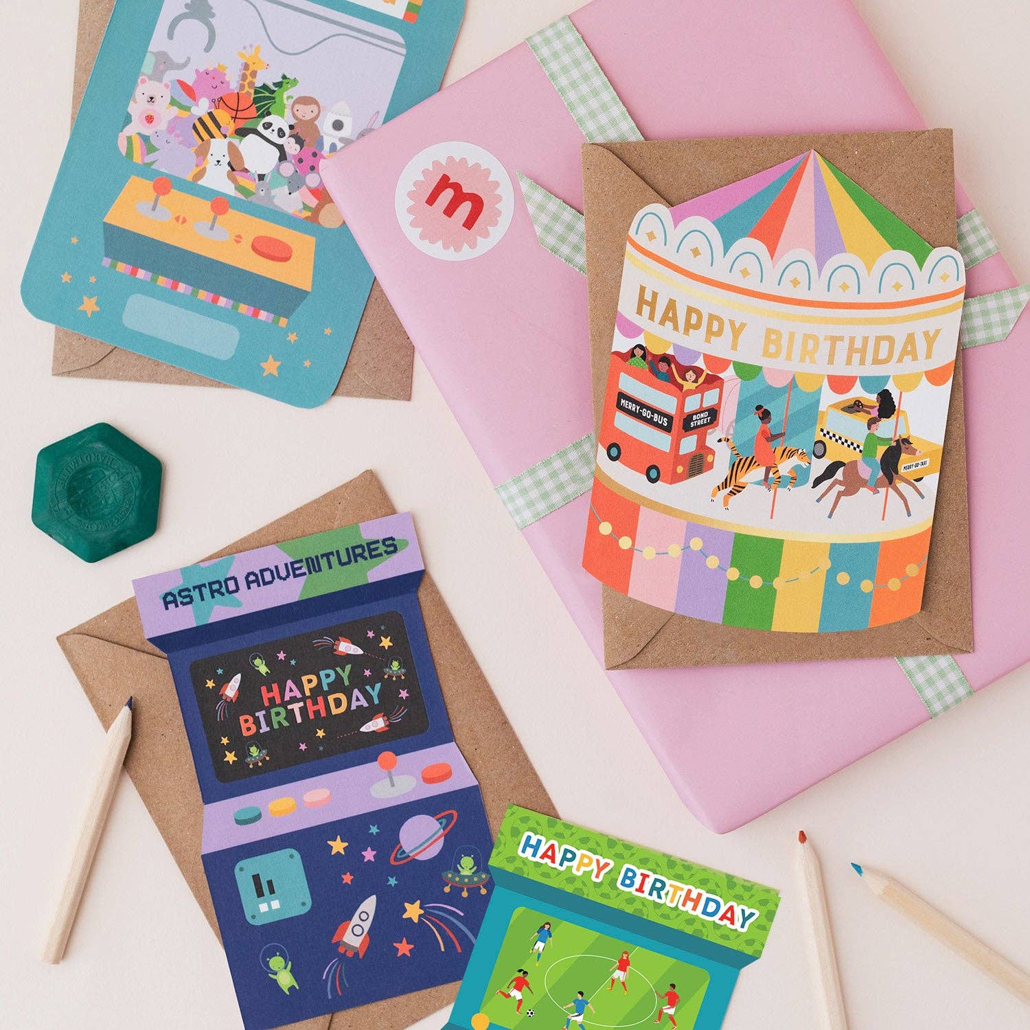 Fairground Carousel Birthday Card