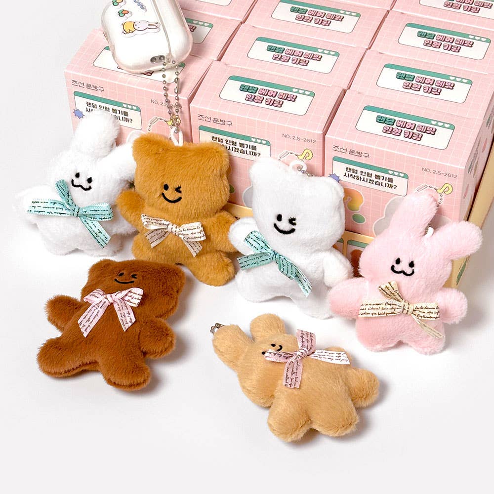 Blind Box Bear & Rabbit Plush Keychain (8 cm)