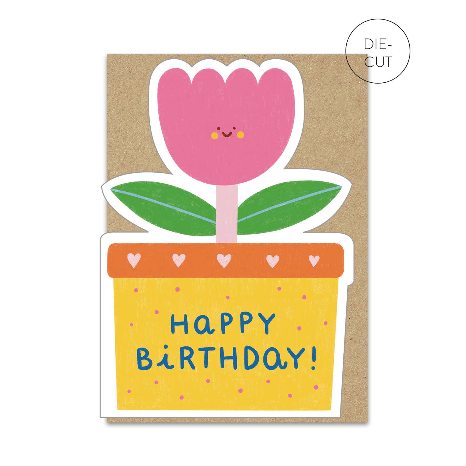 Pink Tulip Birthday Card