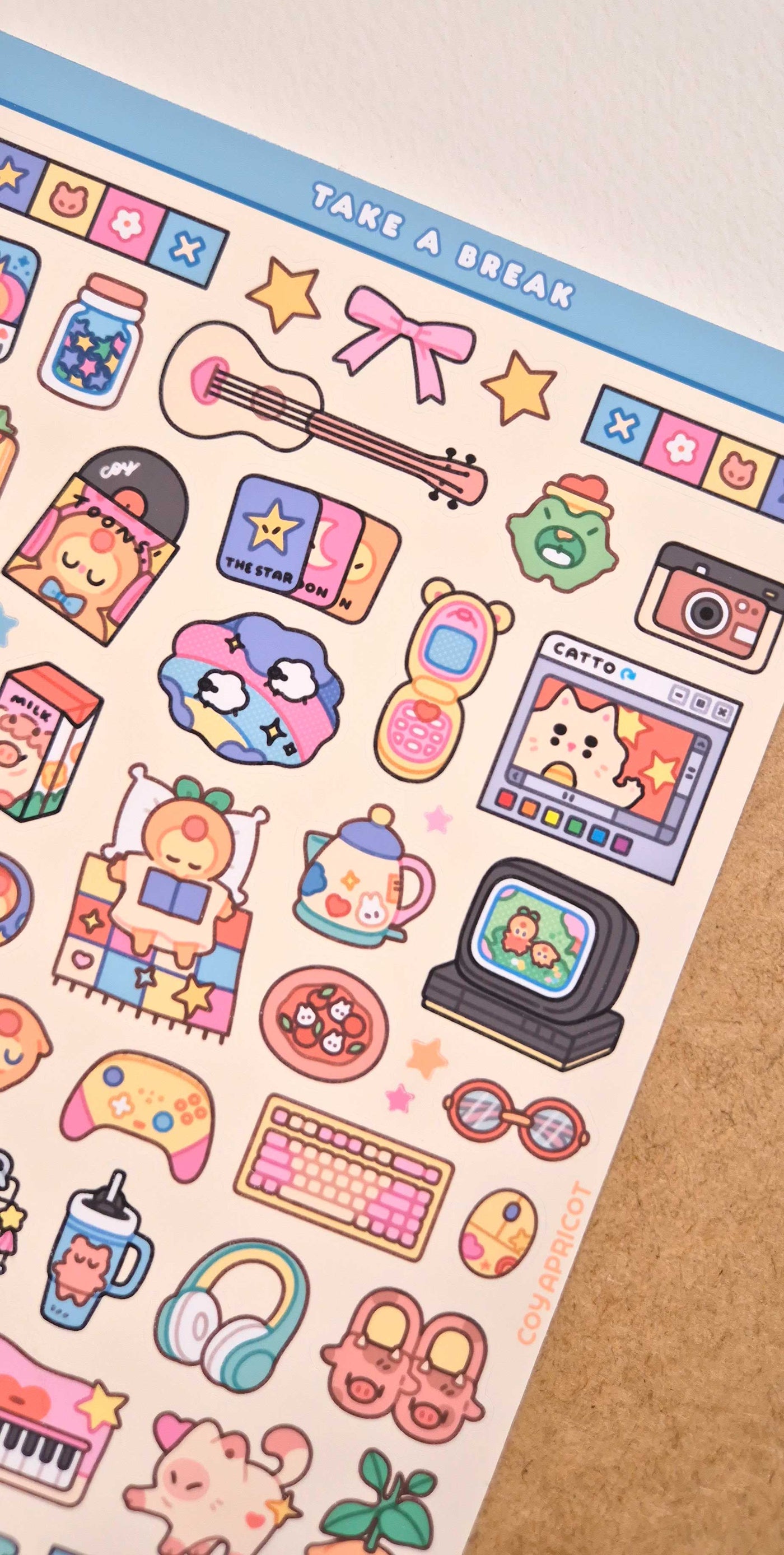 Take A Break Holographic Stickers