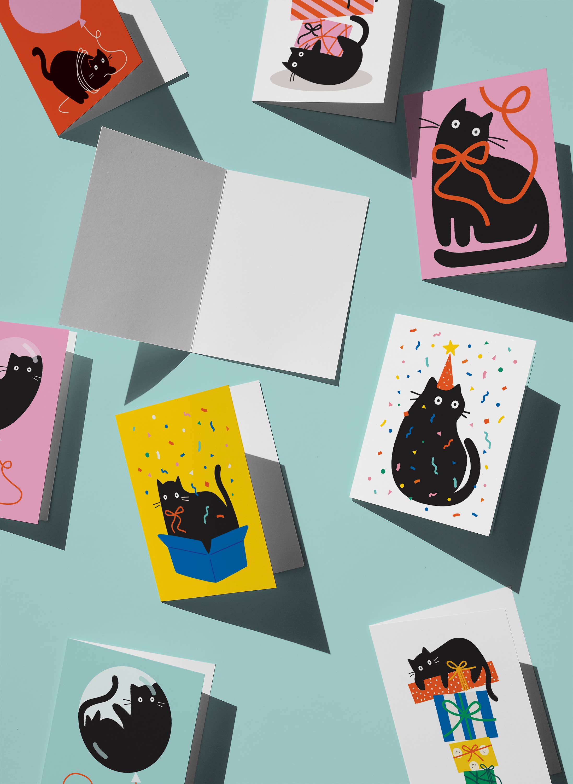 Party Cat Confetti Card
