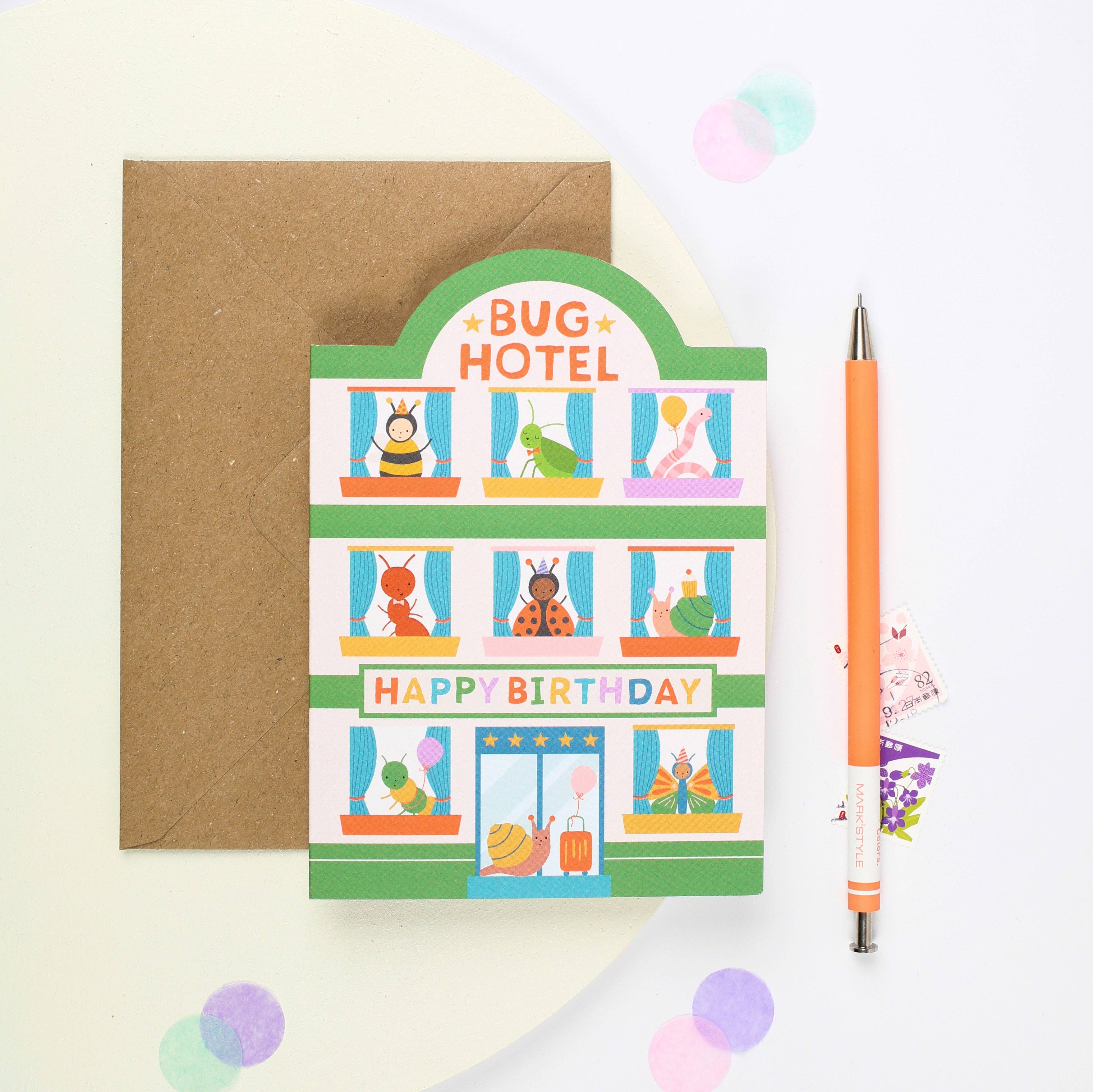 Bug Hotel Birthday Card