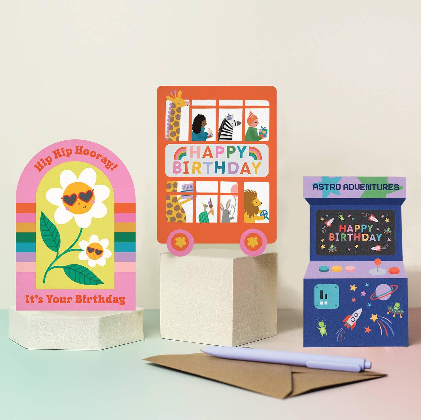 Astro Adventures Arcade Game Birthday Card