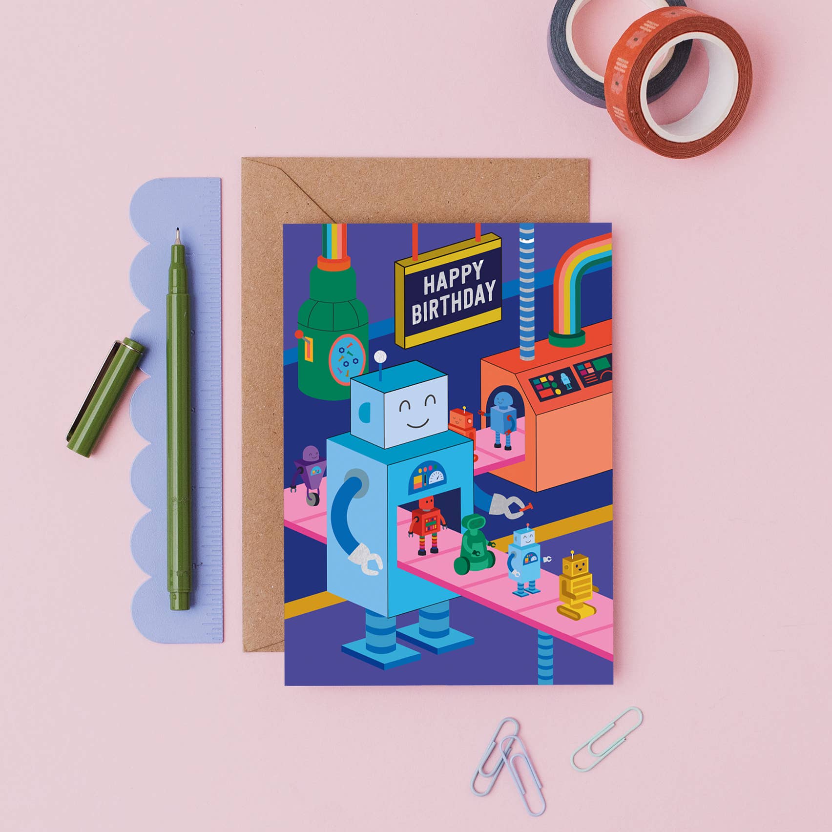 Robot Workshop Birthday Card