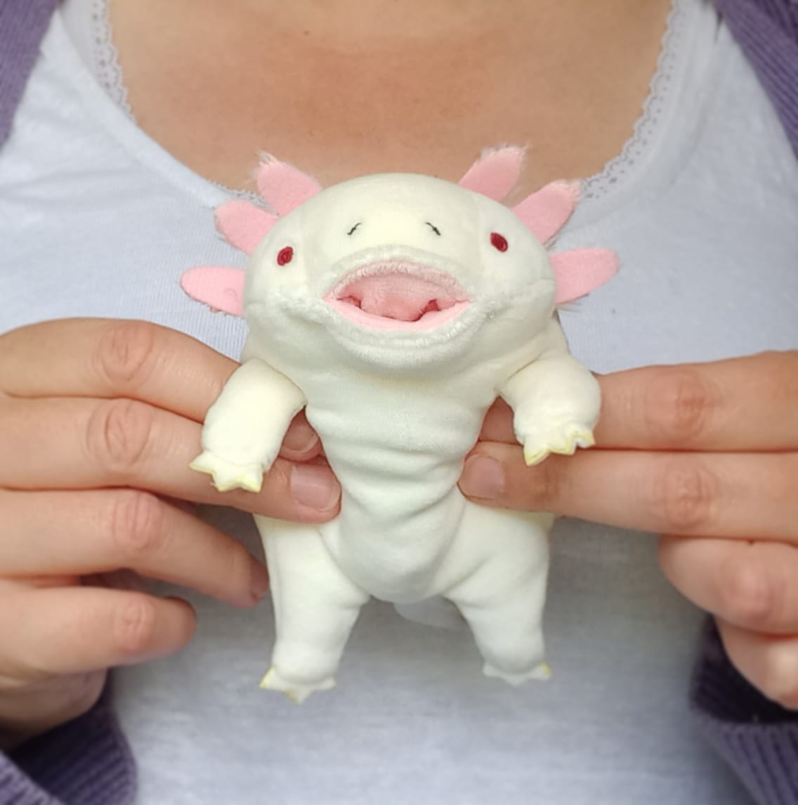 Mini White Mochi Axolotl (13 cm)