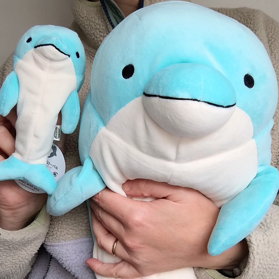 Large Mochi Blue Dolphin Plush (40 cm)