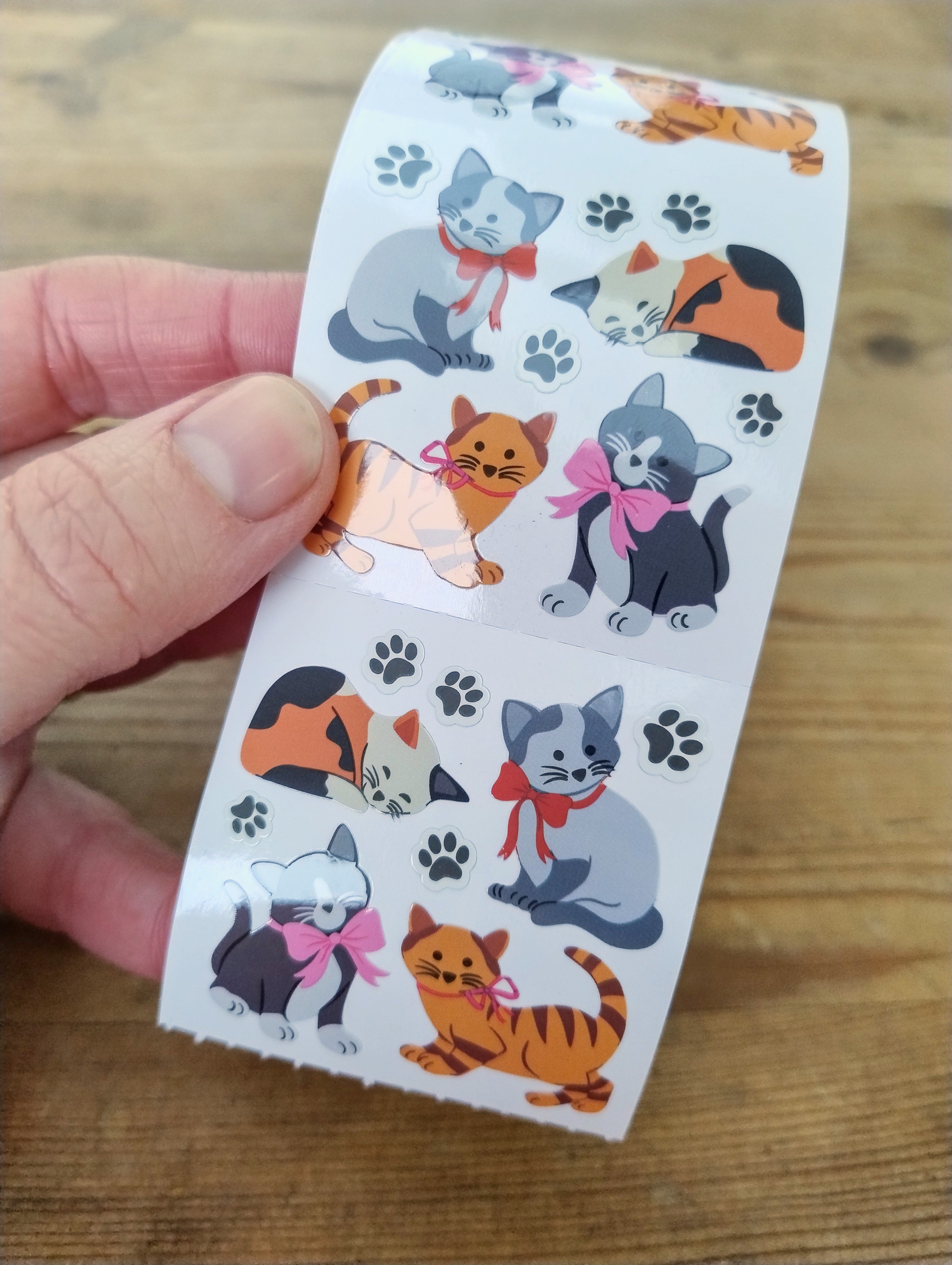 Playful Kittens Stickers from the Roll