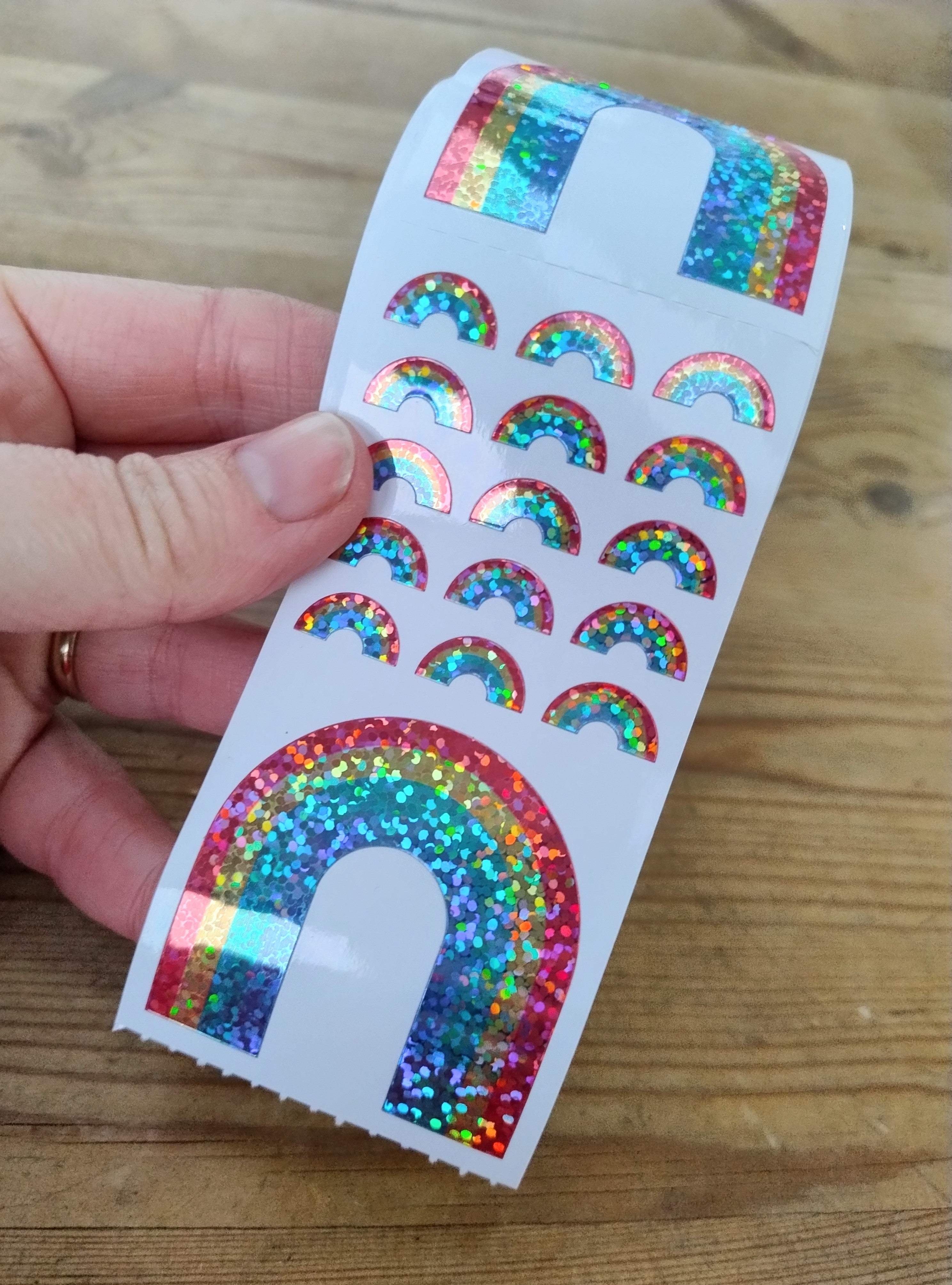 Holographic Rainbow Stickers from the Roll