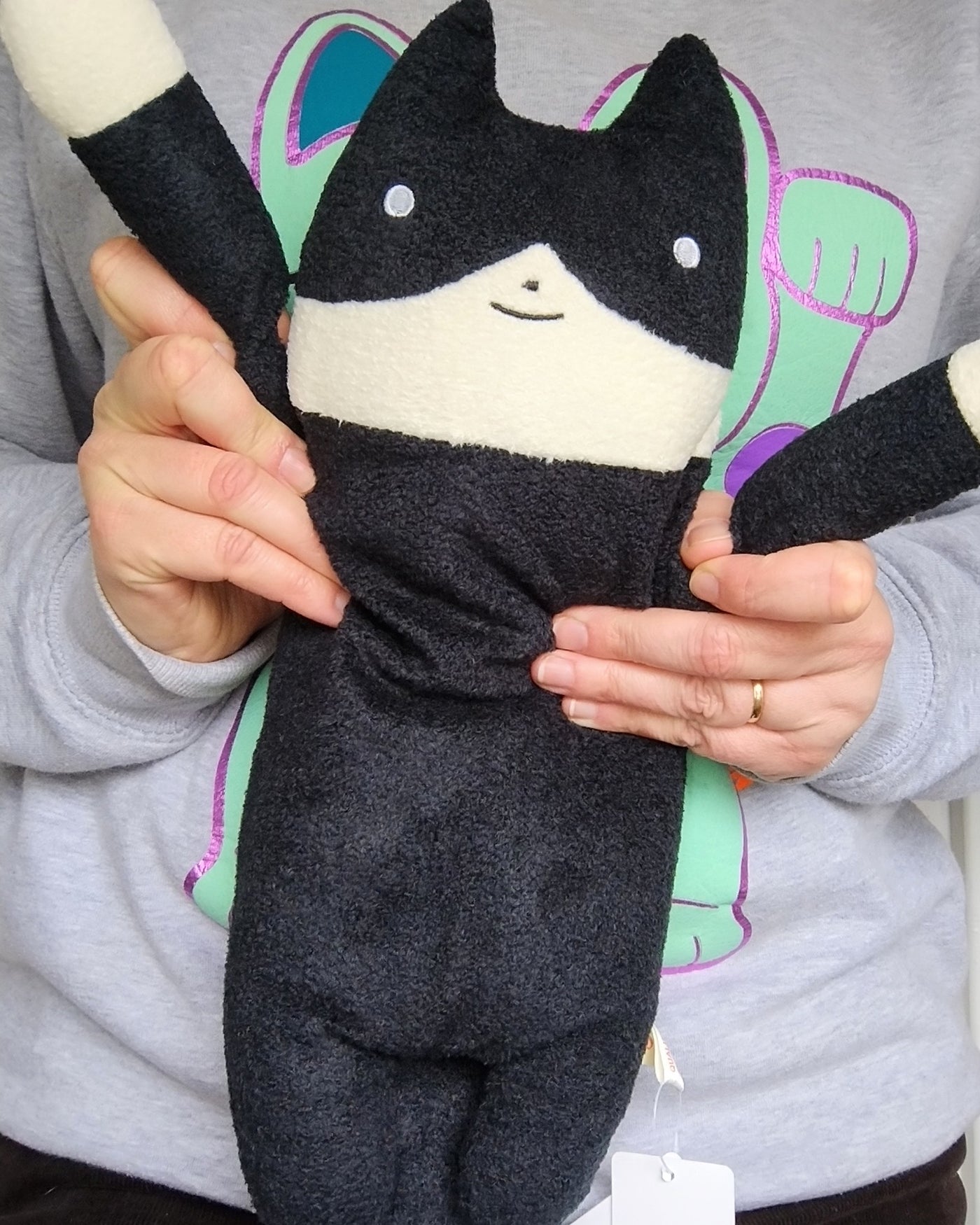 Fumofumo San Large Black and White Cat (36cm)