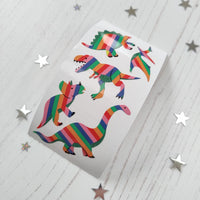 Rainbow Dinosaurs Stickers from the Roll
