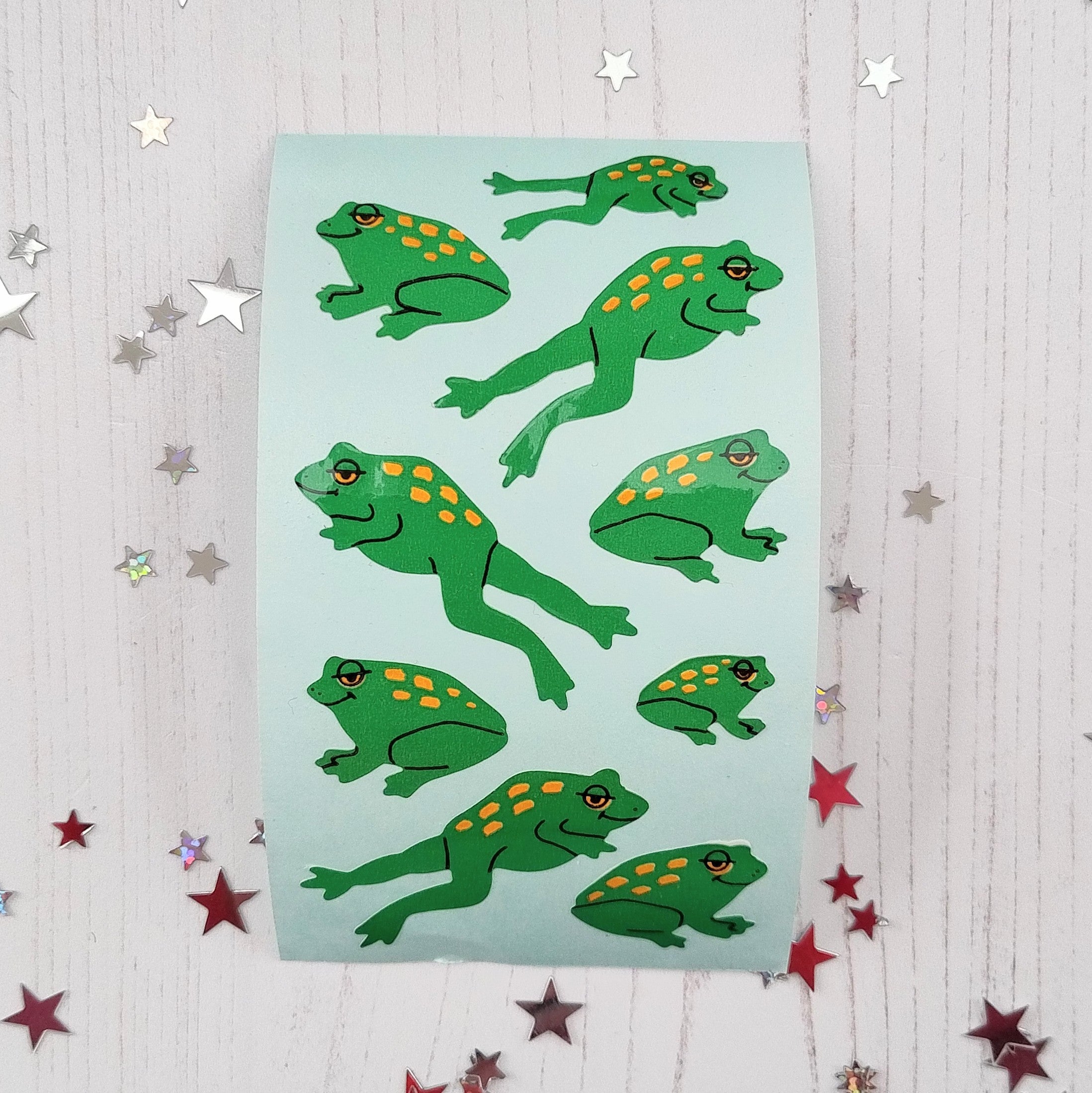 Lots of Frogs Stickers from the Roll
