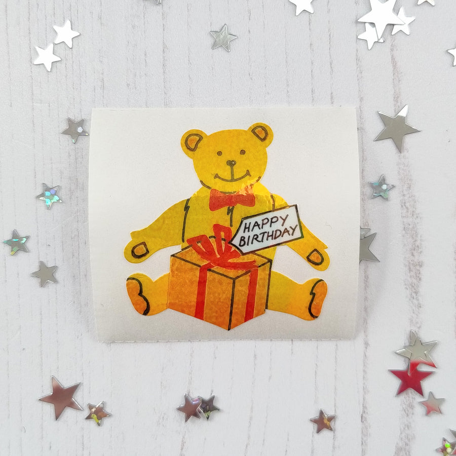 Birthday Bear Sticker from the Roll