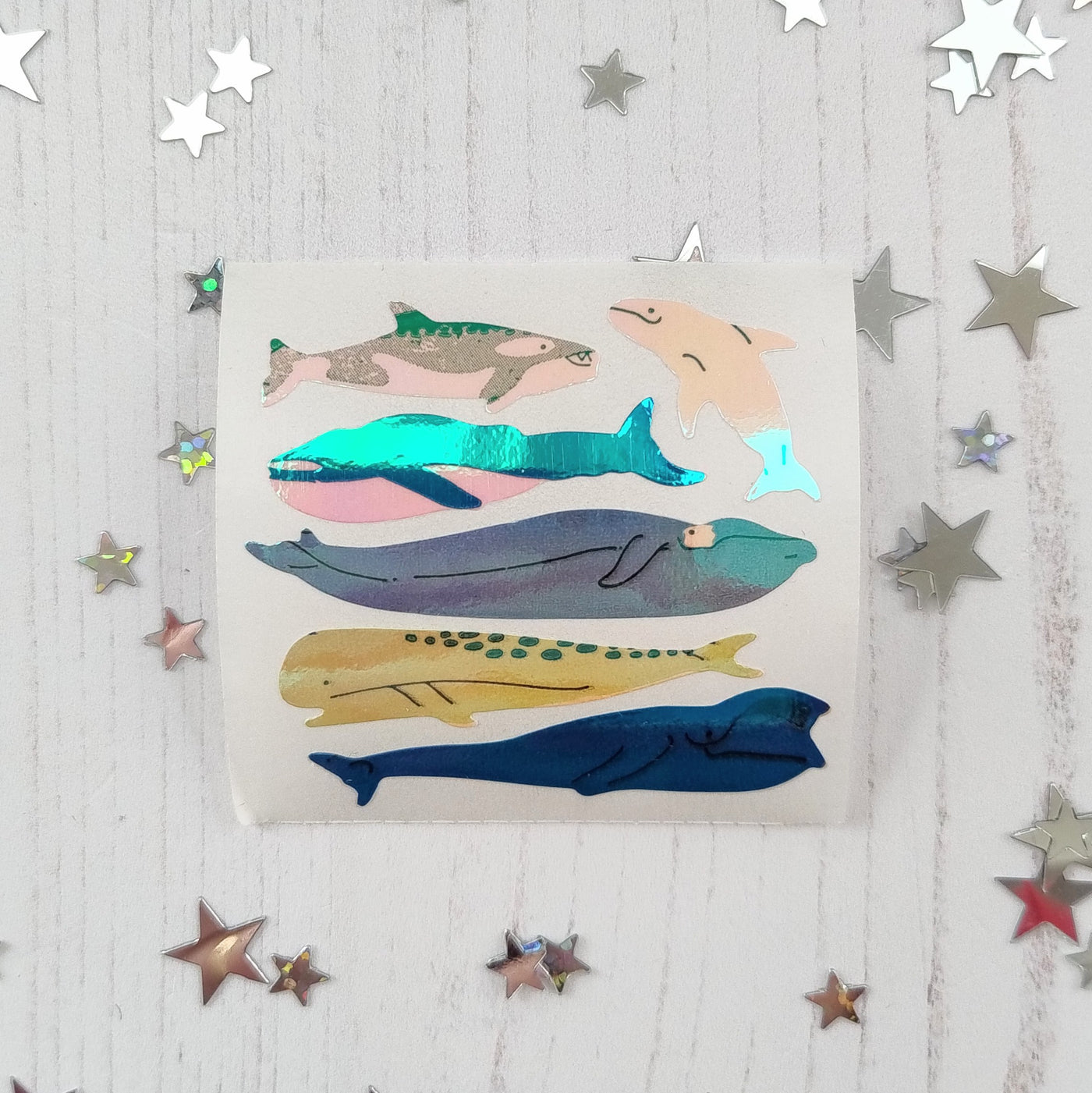 Whale Stickers from the Roll