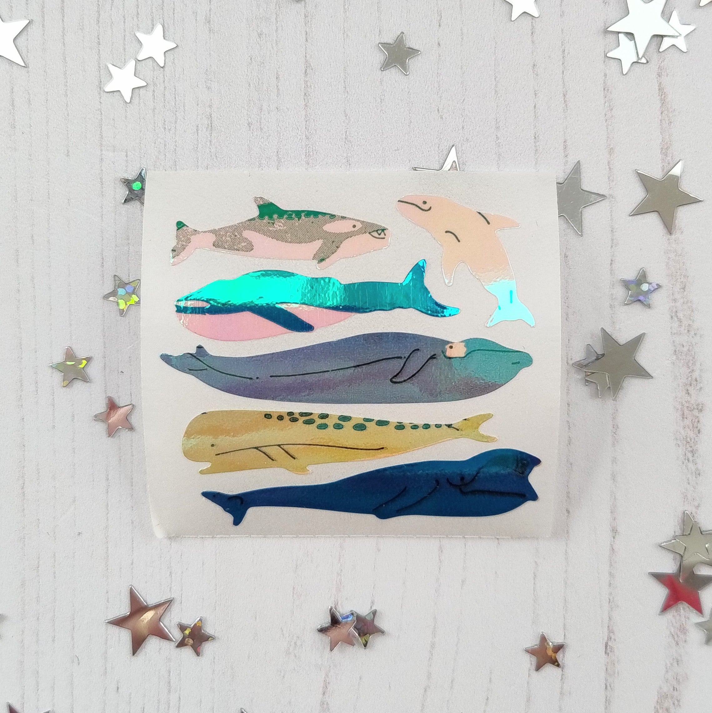 Whale Stickers from the Roll