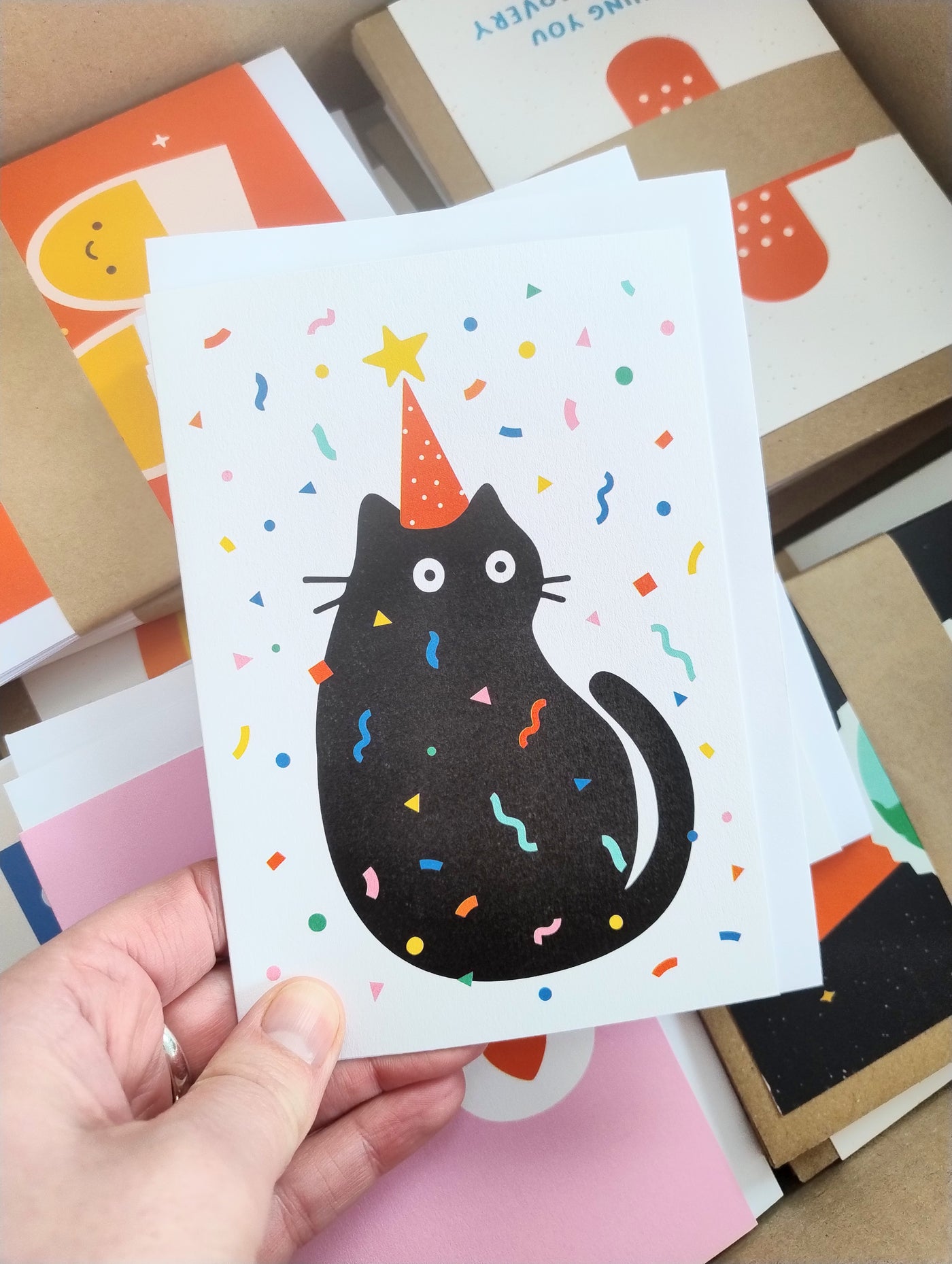 Party Cat Confetti Card