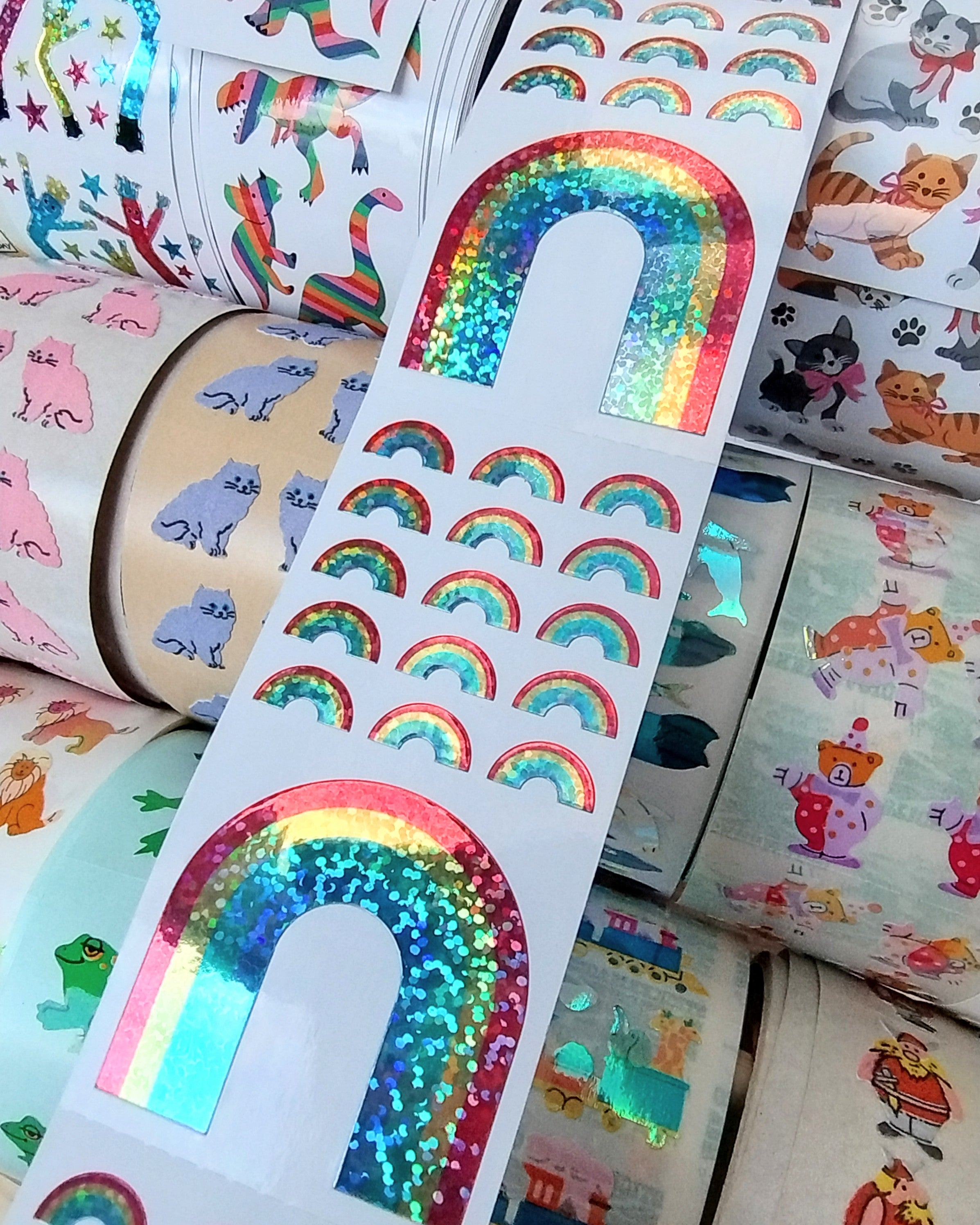 Holographic Rainbow Stickers from the Roll