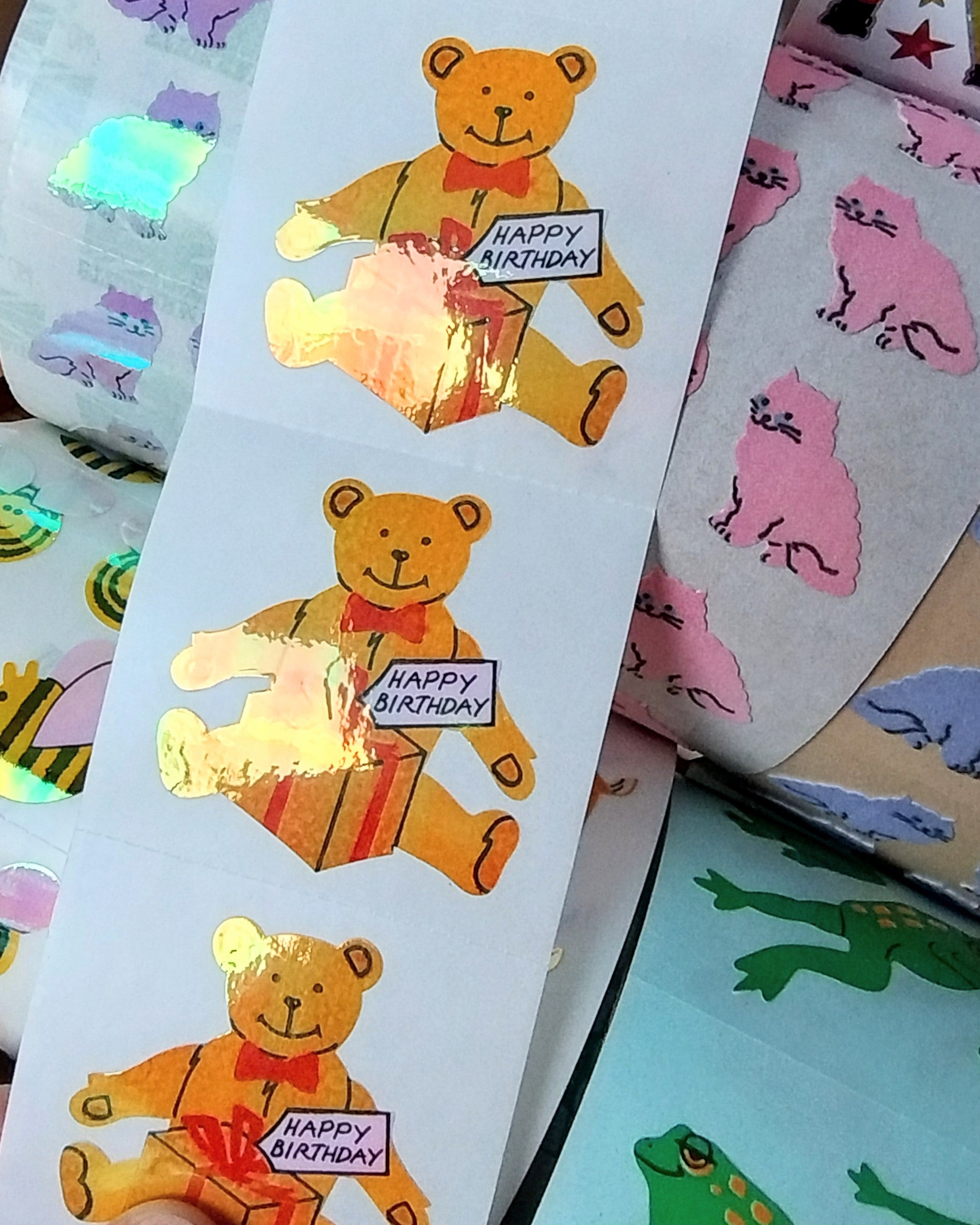 Birthday Bear Sticker from the Roll