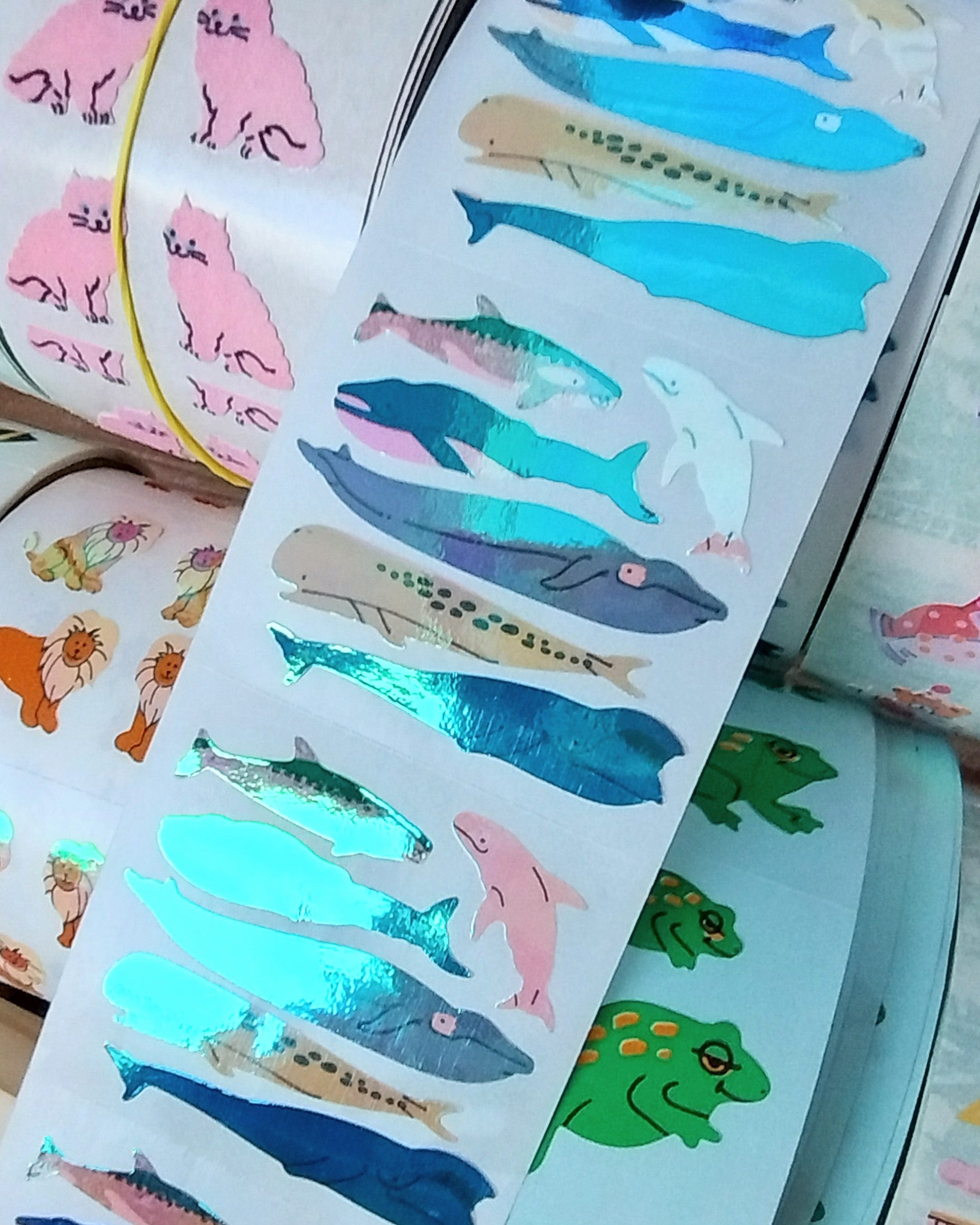 Whale Stickers from the Roll