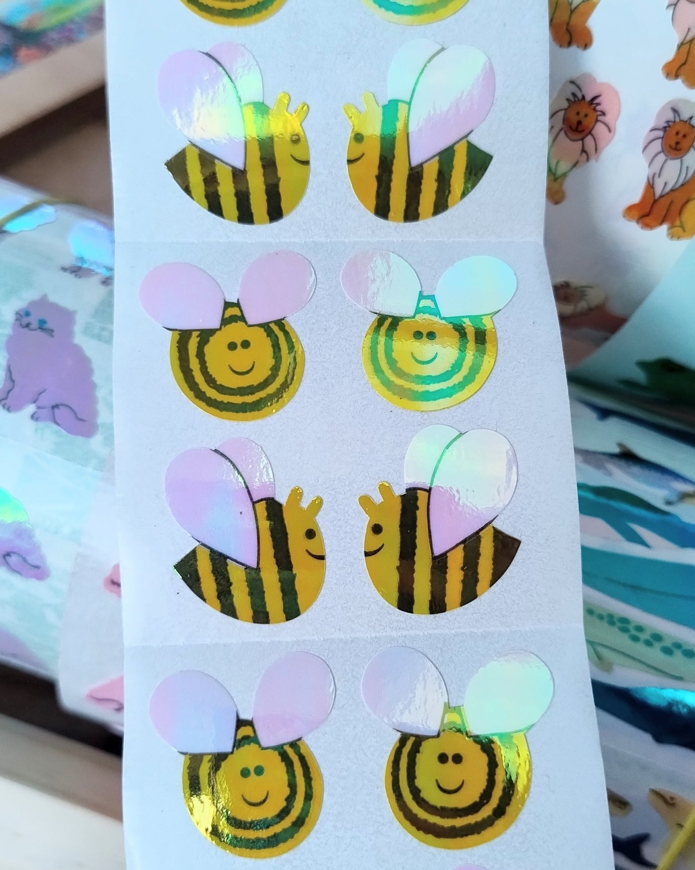 Happy Bees Stickers from the Roll