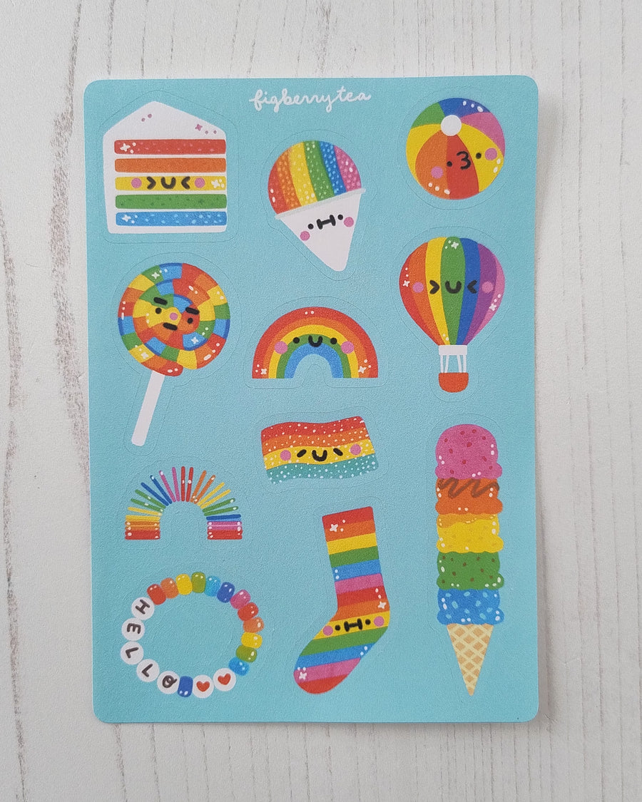 Kawaii Rainbow Stickers