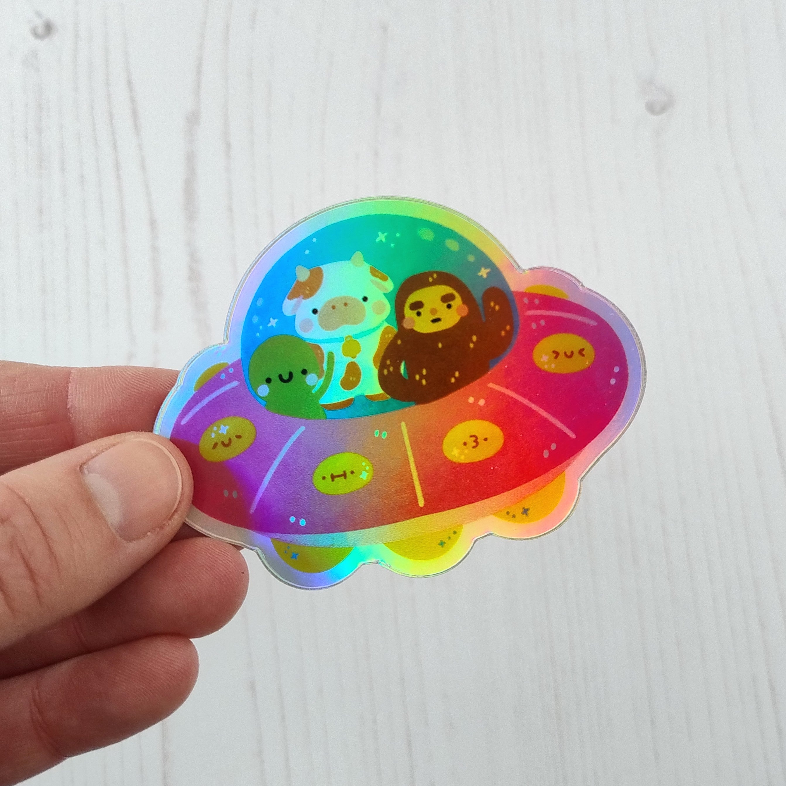 Cute UFO Vinyl Sticker