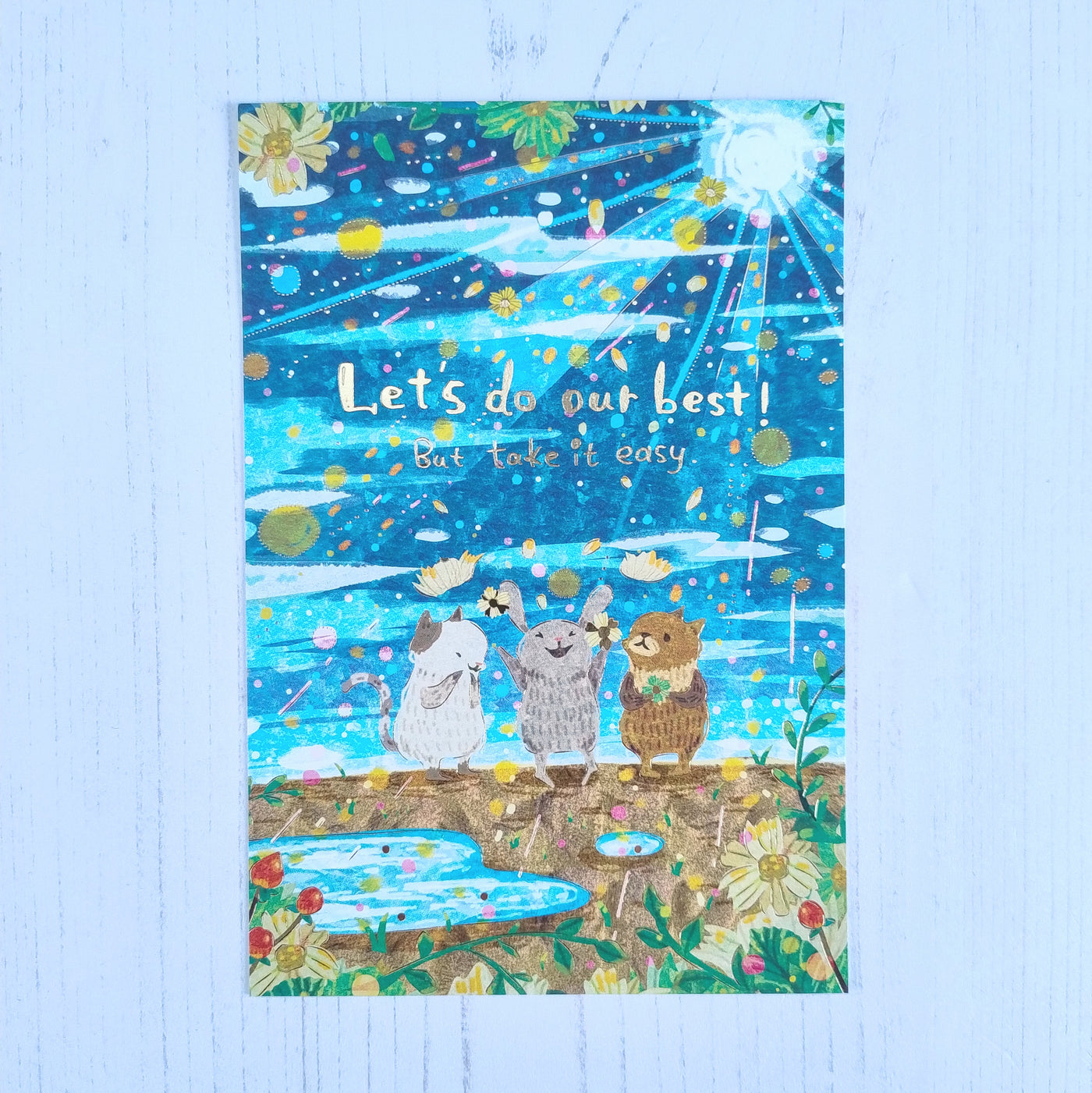 Let's Do Our Best (But Take It Easy) Postcard