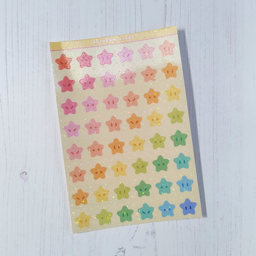 Rainbow Stars Holographic Stickers