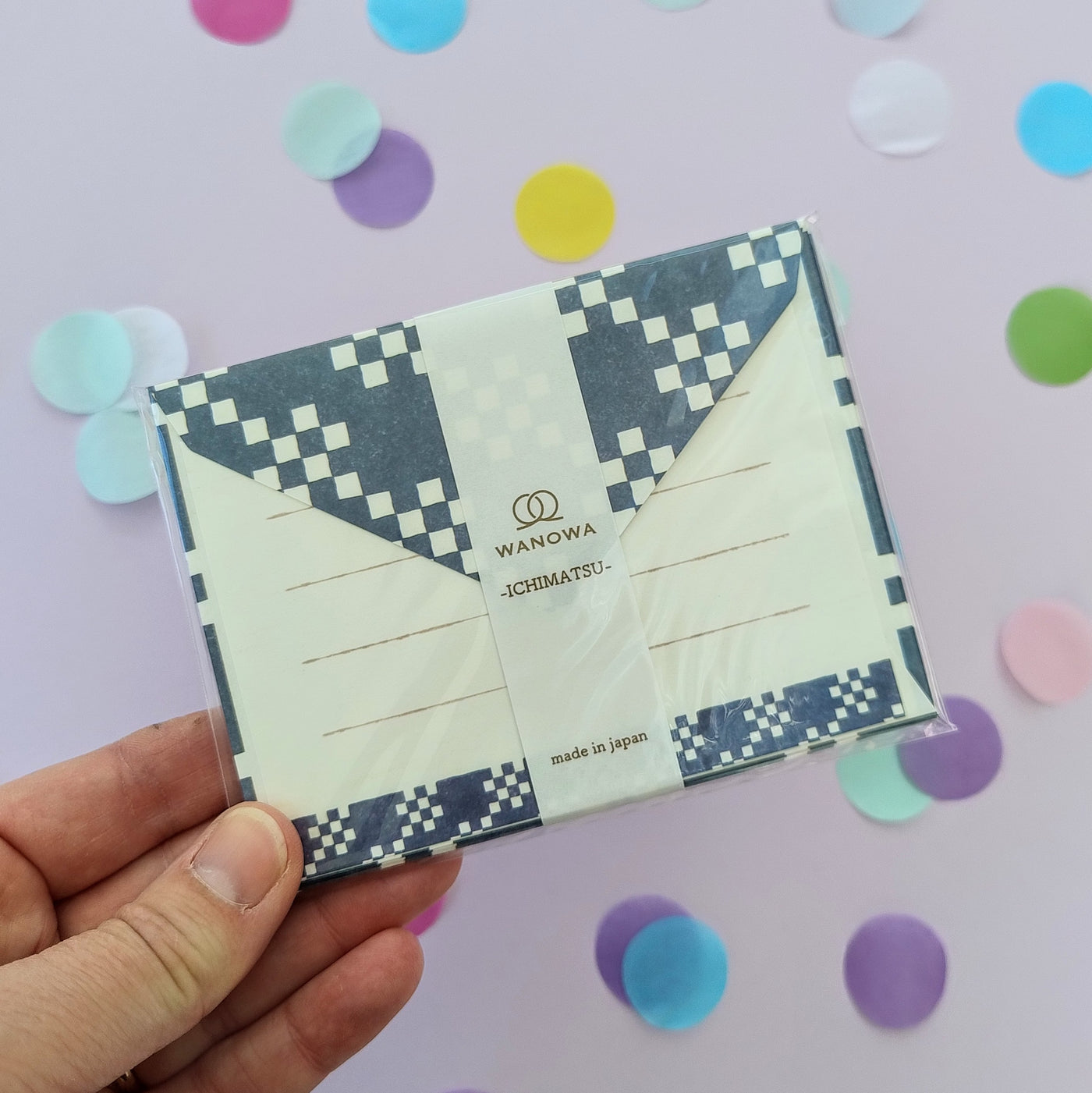 Indigo Check Mini Letter Set