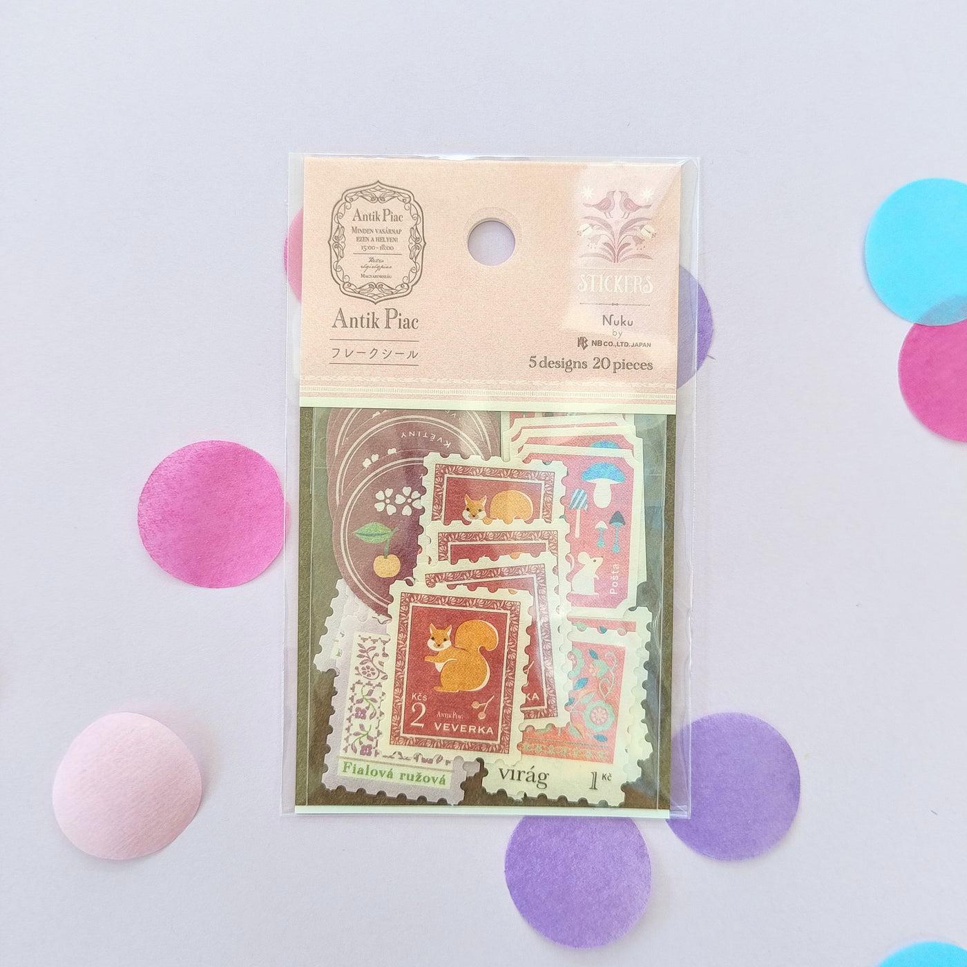 Pink Stamps Sticker Flakes