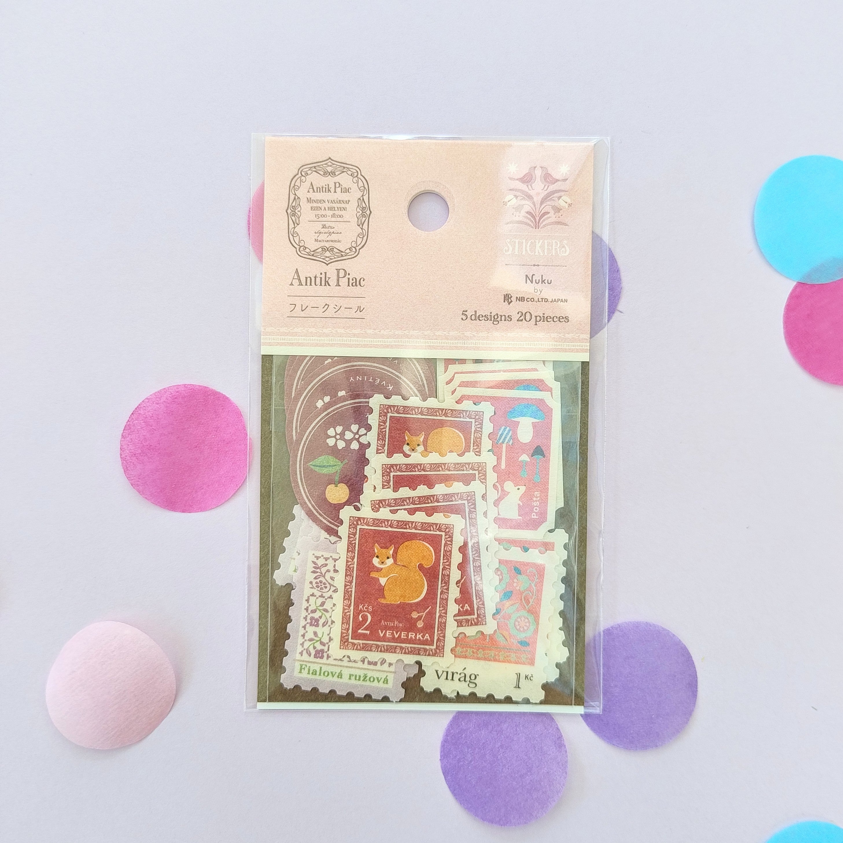 Pink Stamps Sticker Flakes