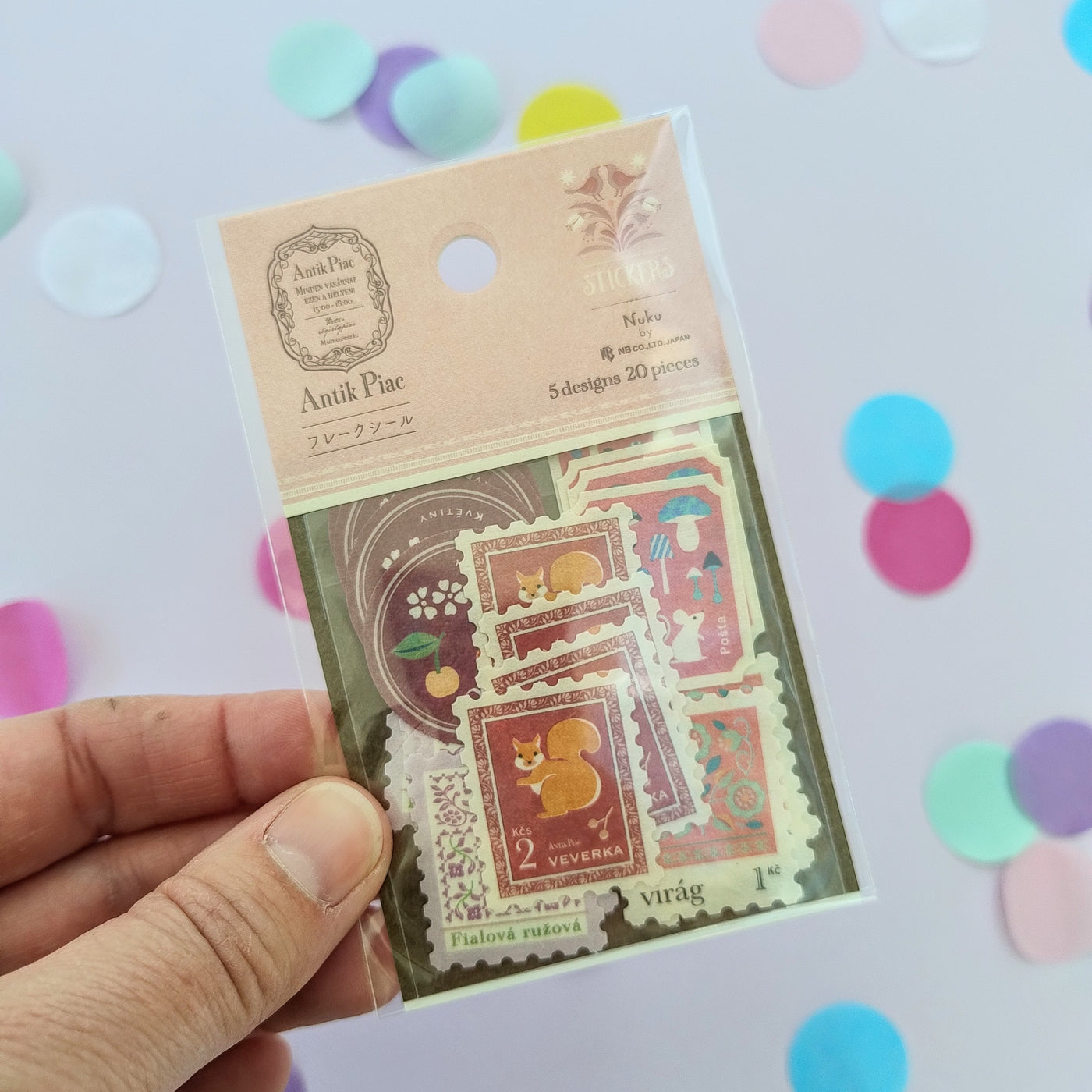 Pink Stamps Sticker Flakes