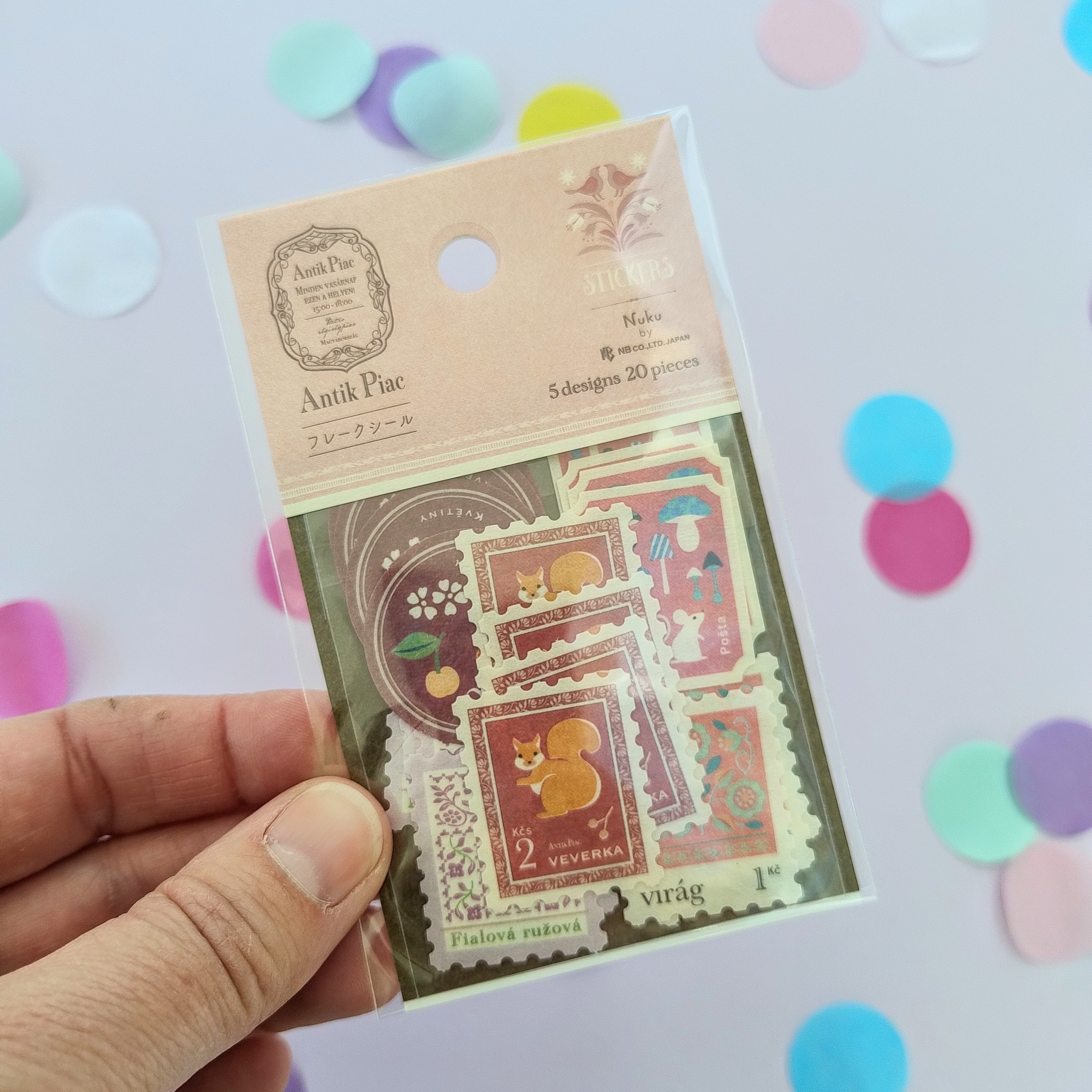 Pink Stamps Sticker Flakes