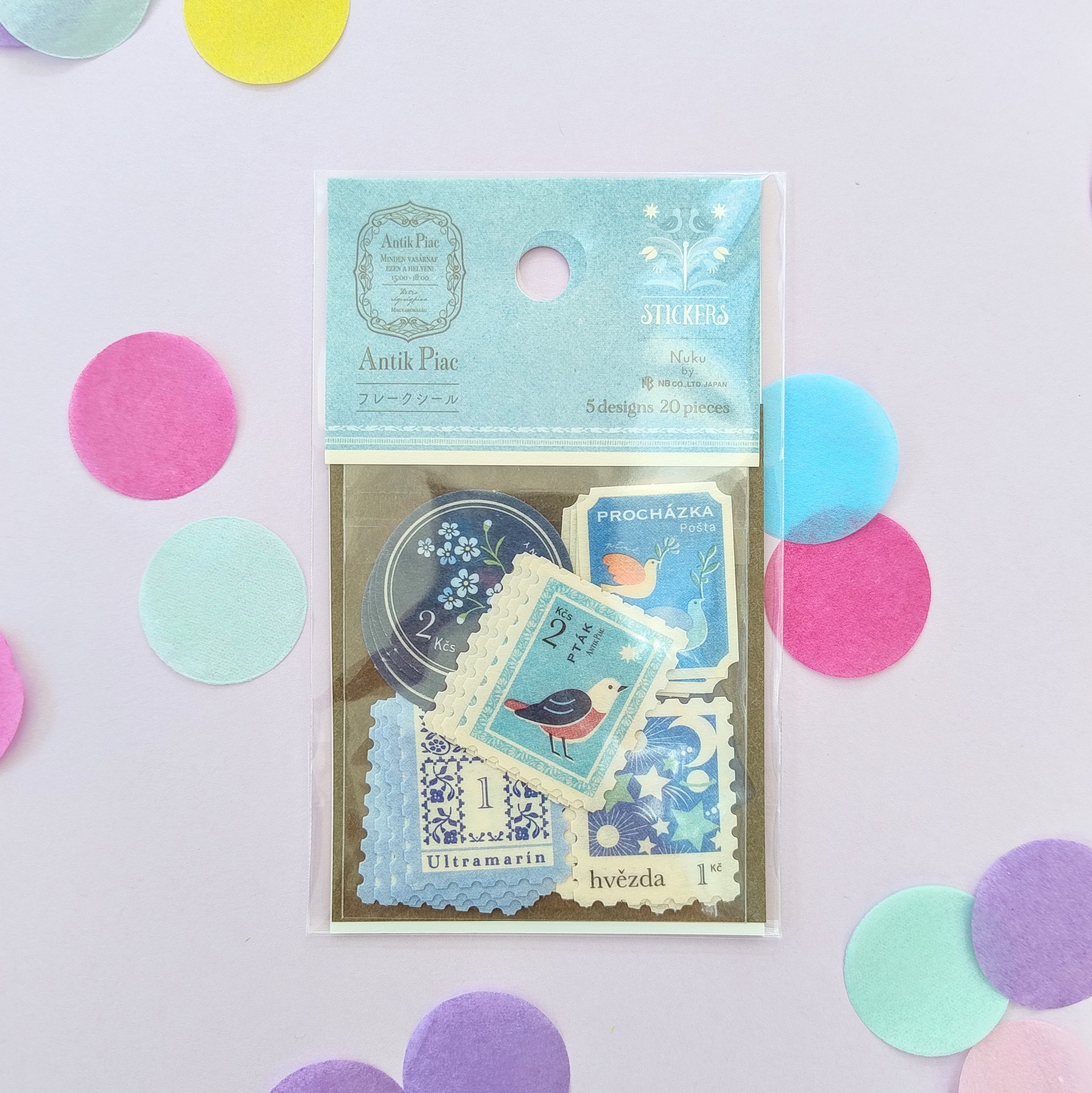 Blue Stamps Sticker Flakes