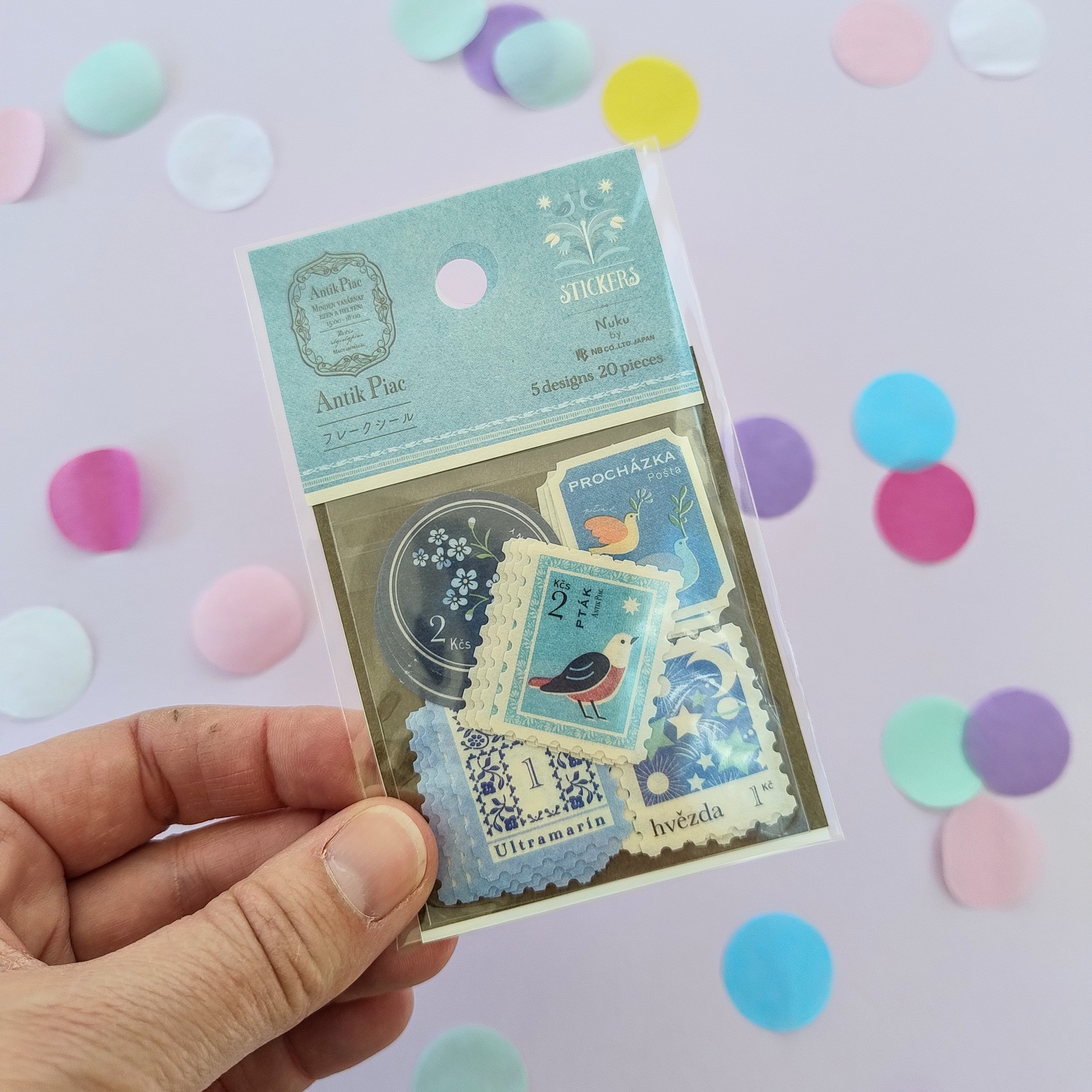 Blue Stamps Sticker Flakes