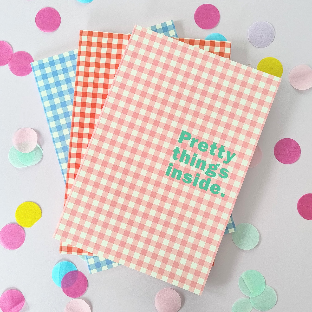 Pink Gingham A5 Notebook