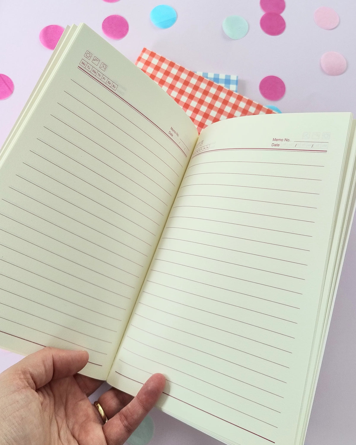 Red Gingham A5 Notebook