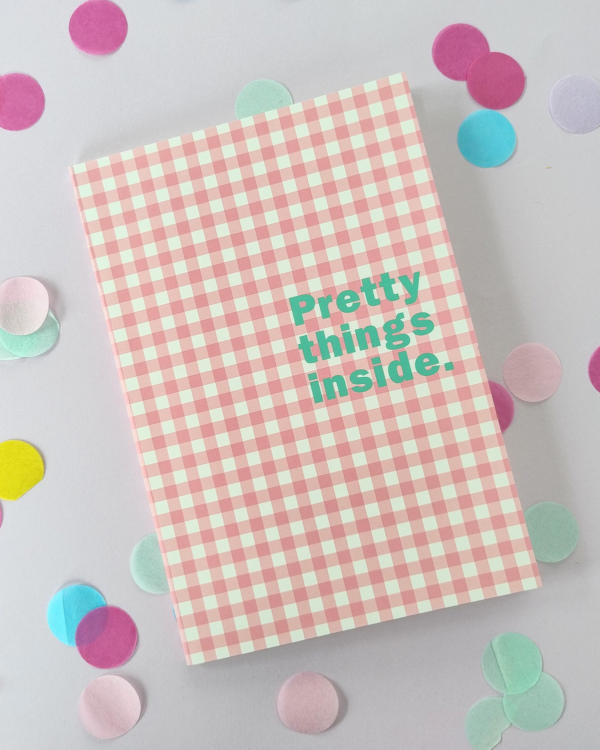 Pink Gingham A5 Notebook