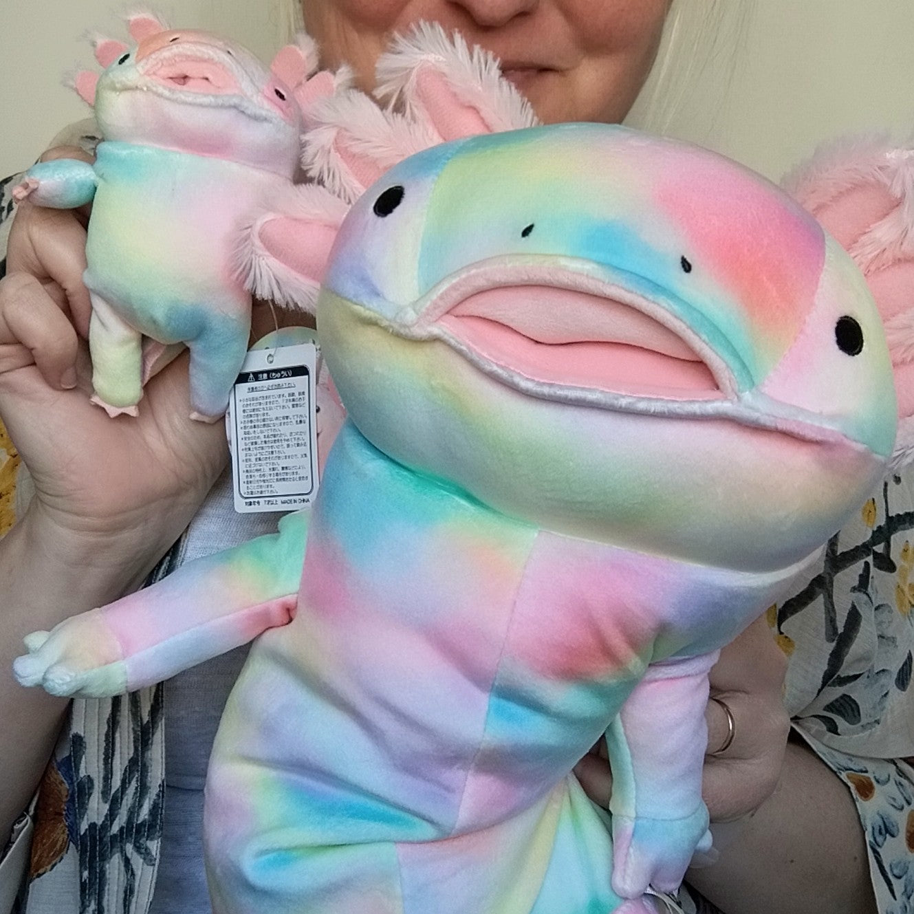 Large Rainbow Mochi Axolotl (38 cm)