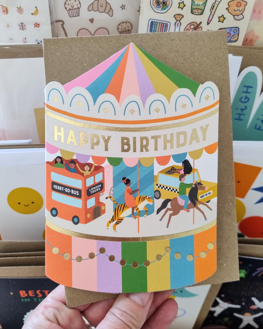 Fairground Carousel Birthday Card
