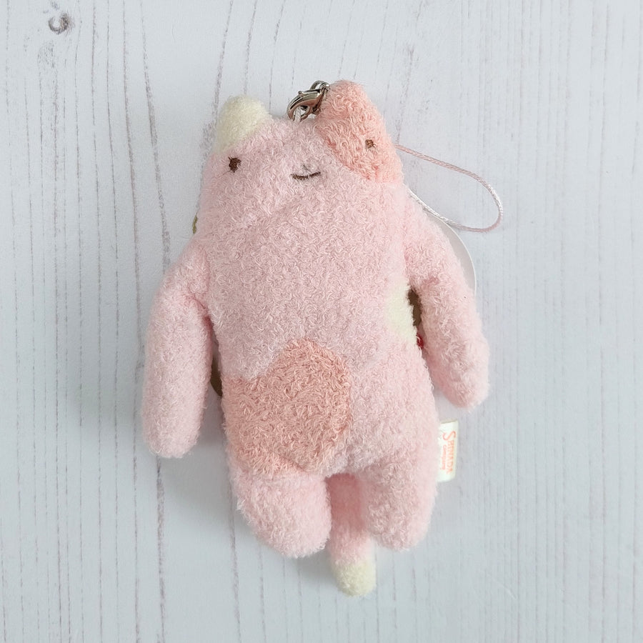 Fumofumo San Mini Pink Calico Cat Keychain (12cm)