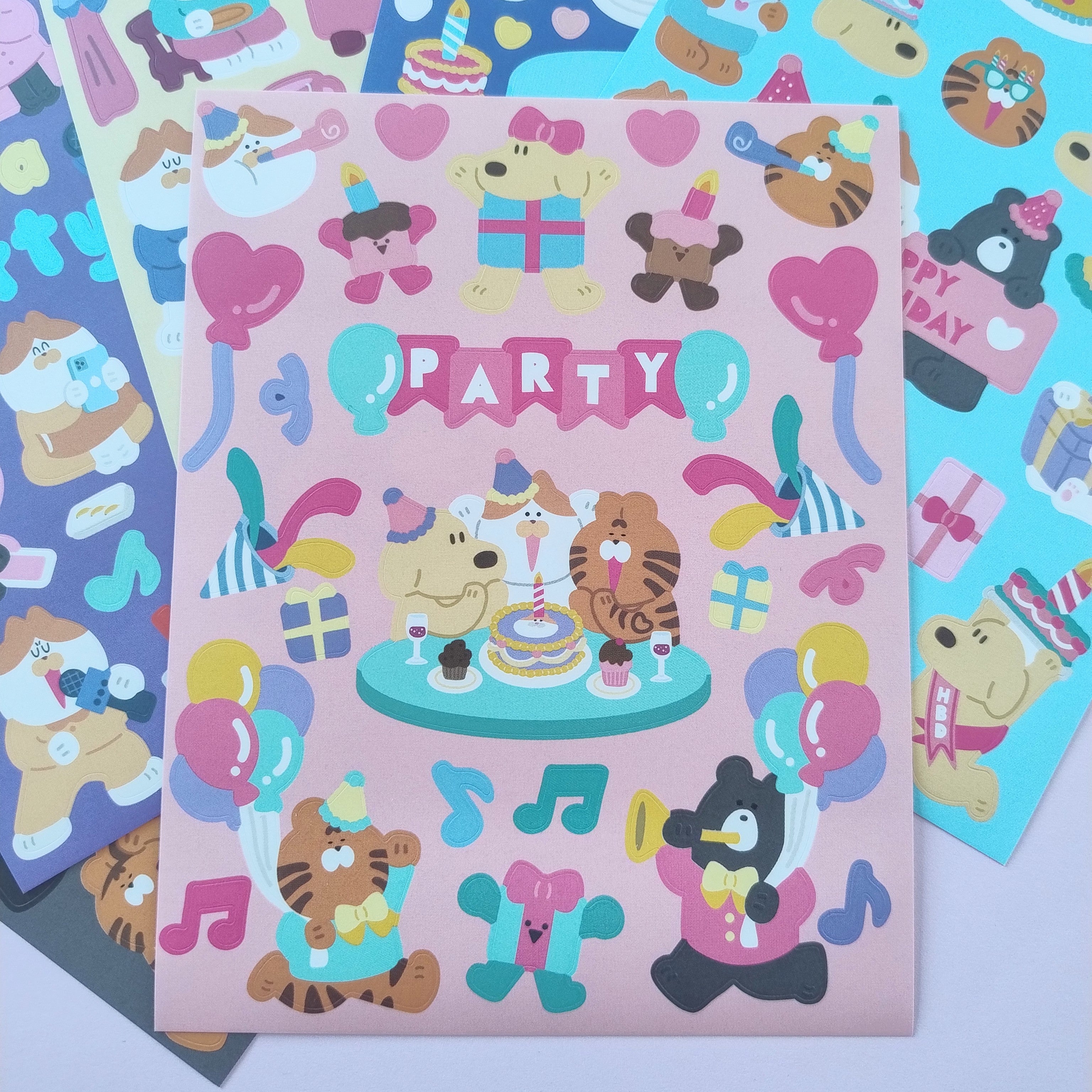 Party Time Animals Stickers Set