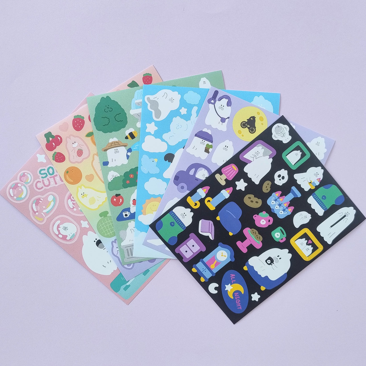 Ghost Cats Stickers Set
