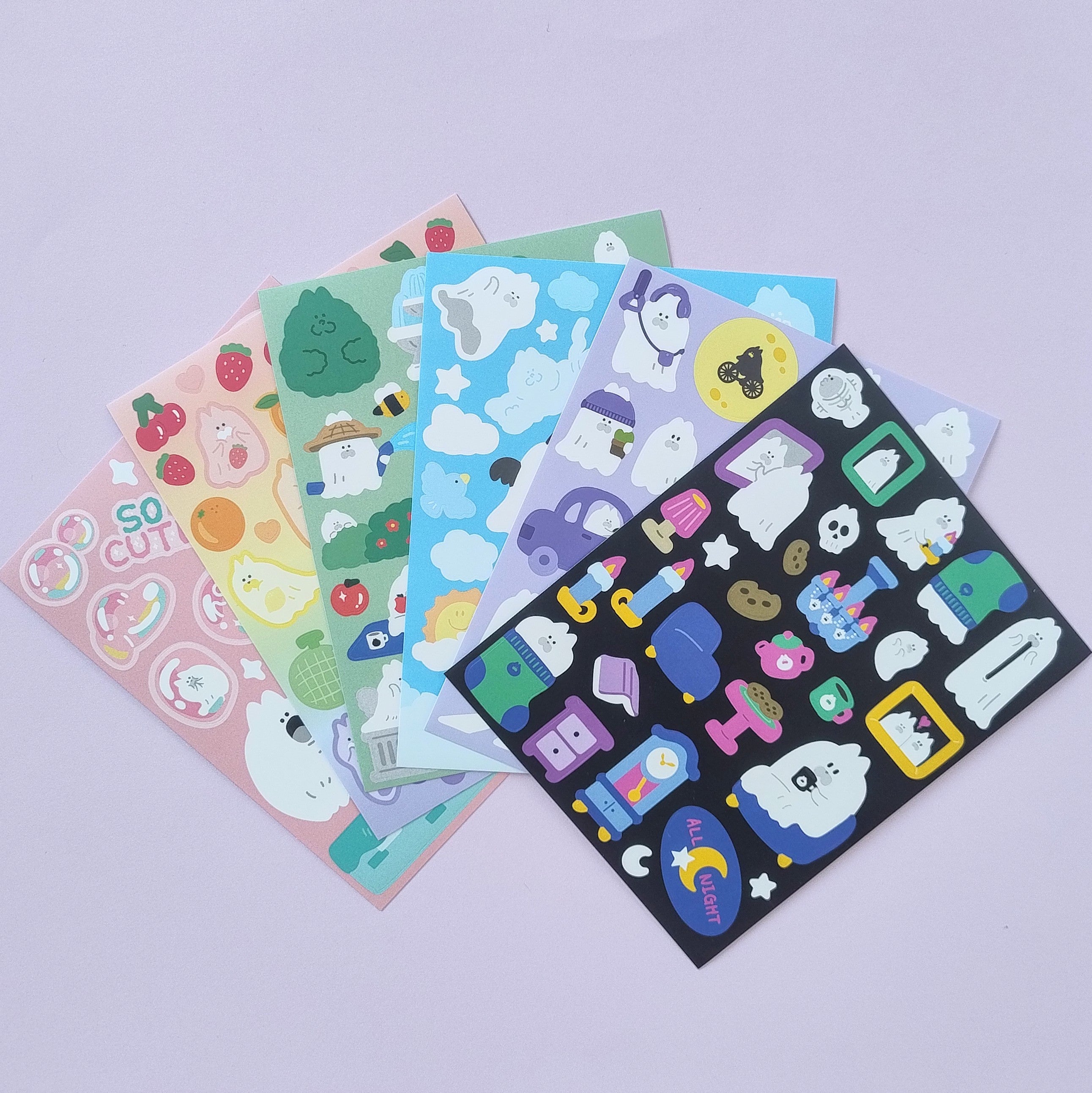 Ghost Cats Stickers Set