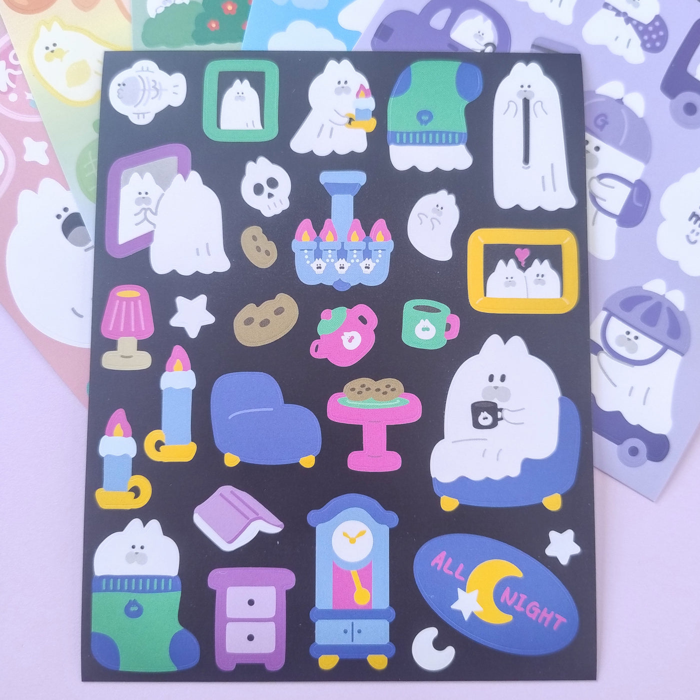 Ghost Cats Stickers Set