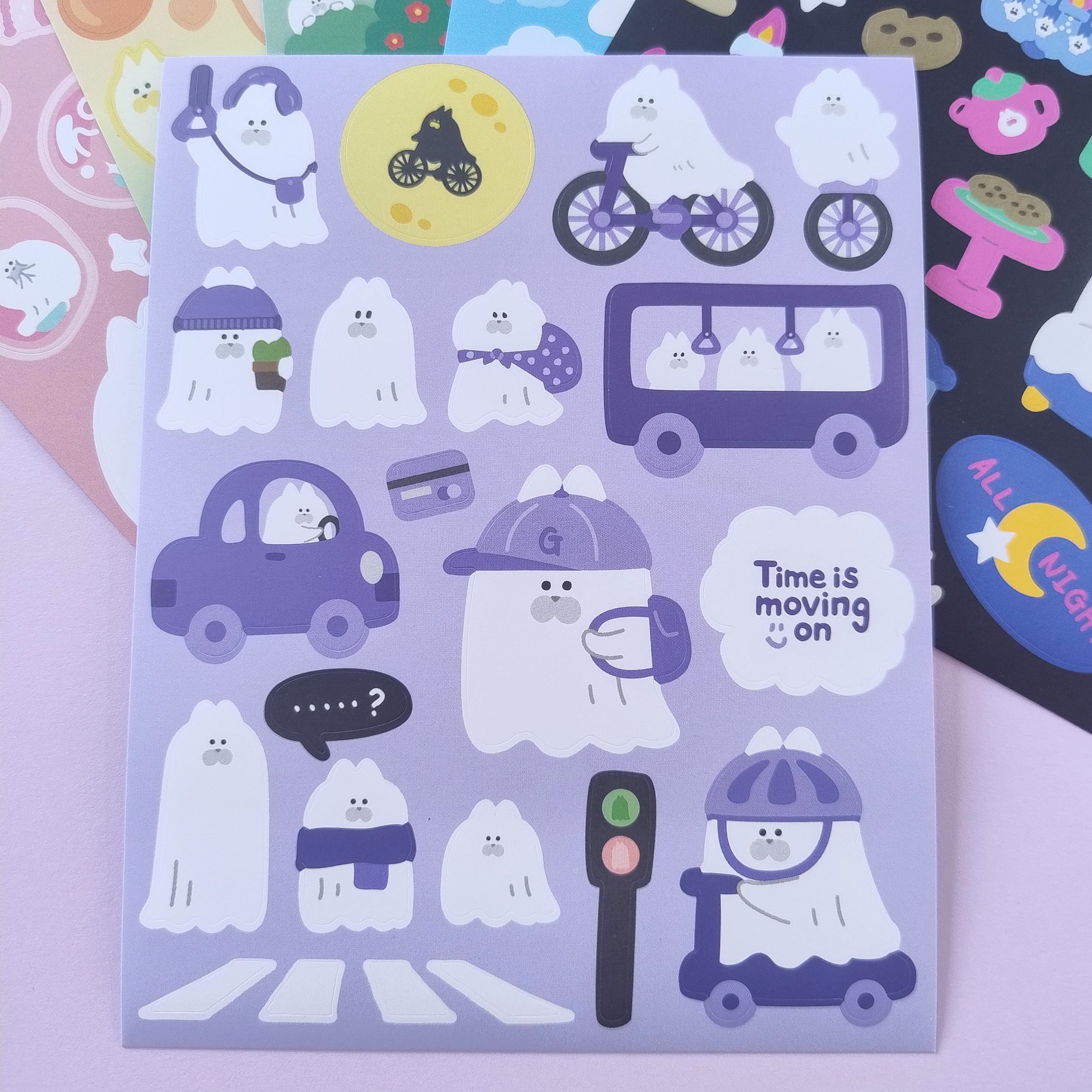 Ghost Cats Stickers Set
