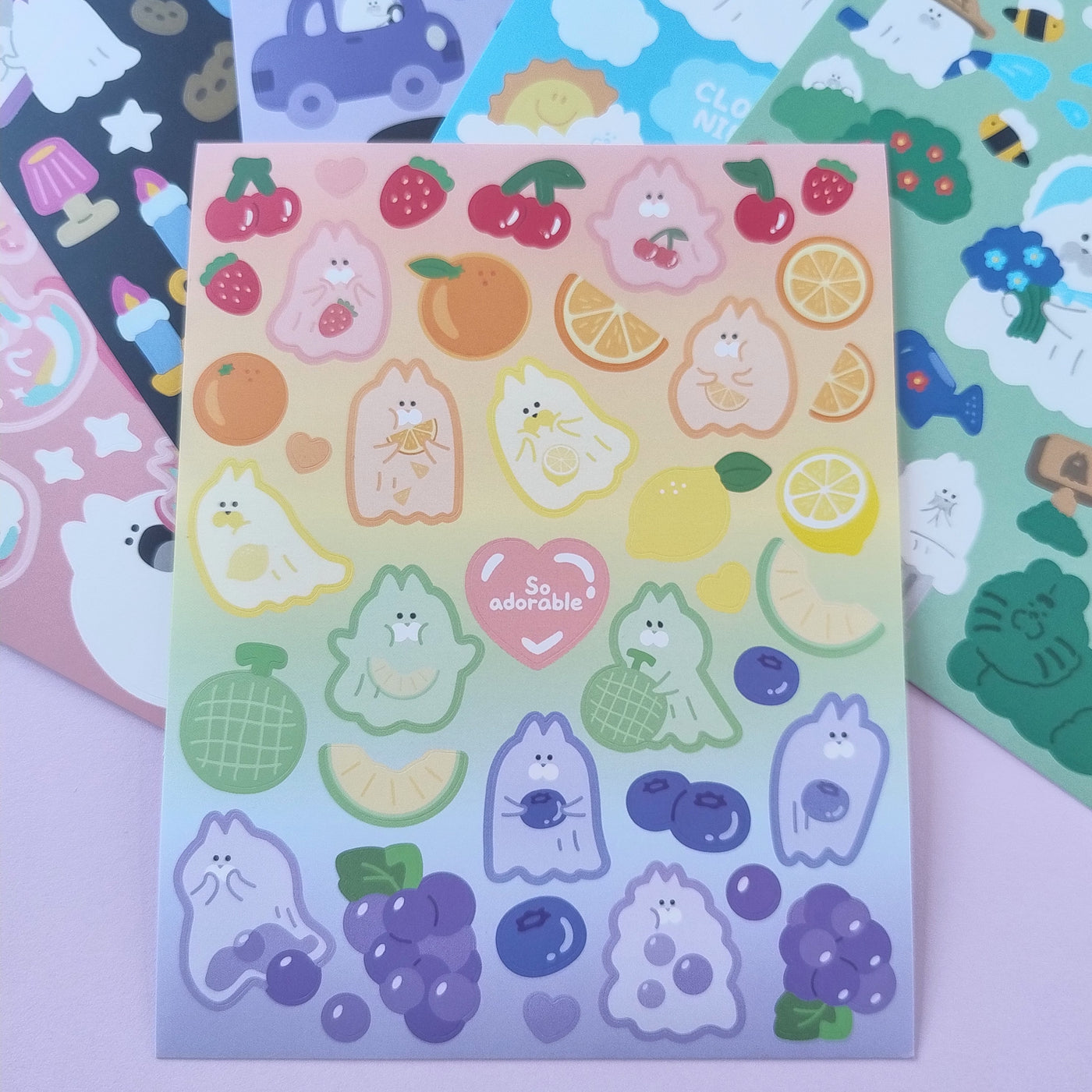 Ghost Cats Stickers Set