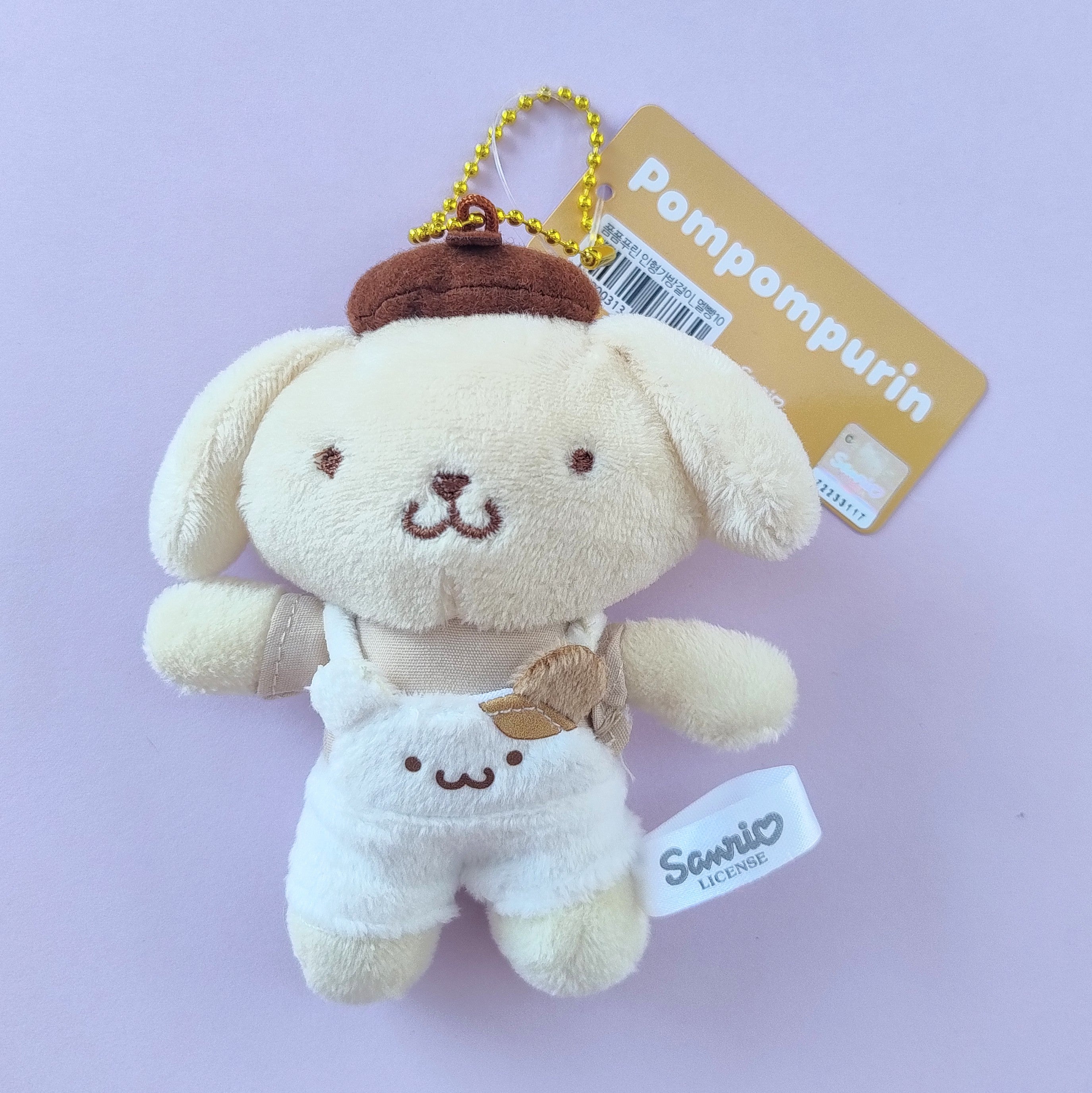 Pompompurin Fluffy Dungarees Mini Plush (10 cm)