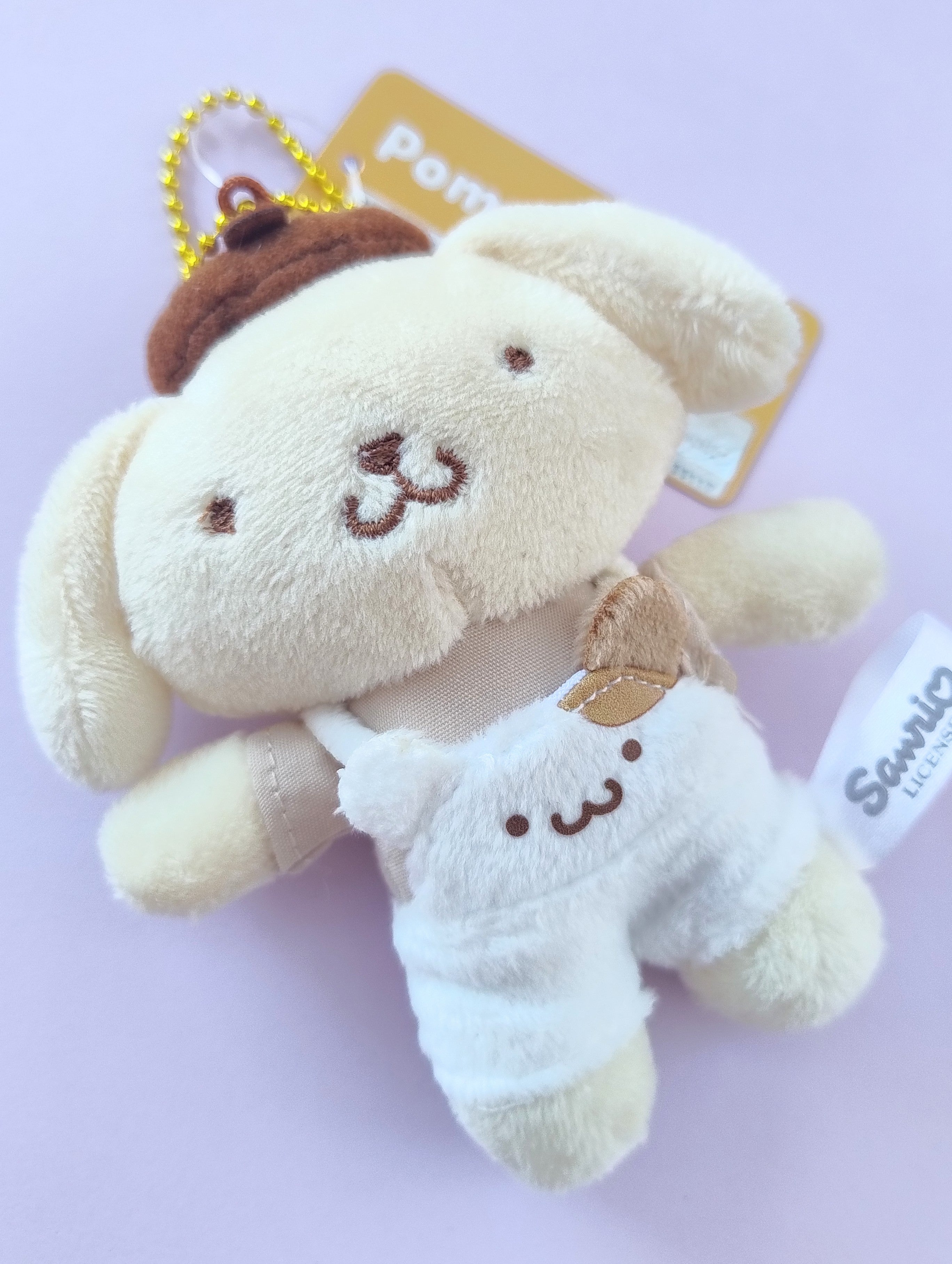 Pompompurin Fluffy Dungarees Mini Plush (10 cm)